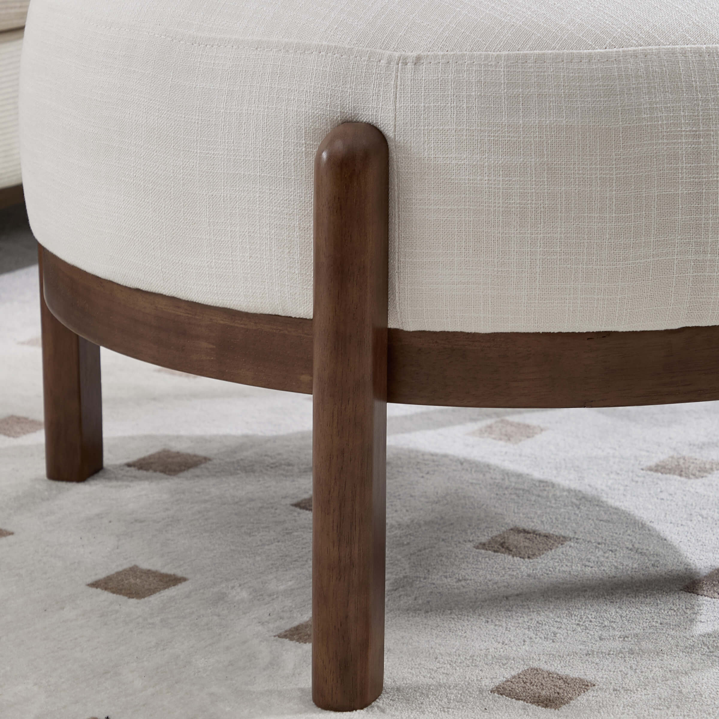 Modern Soft Ottoman with Wood Legs - 2673OT - Image 14