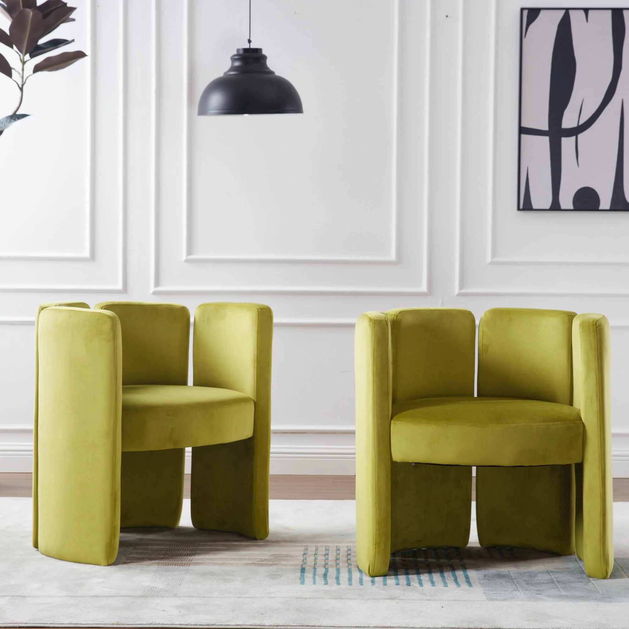 Modern Velvet Barrel Side Accent Chair 1 PCS - 3714AC - Image 13