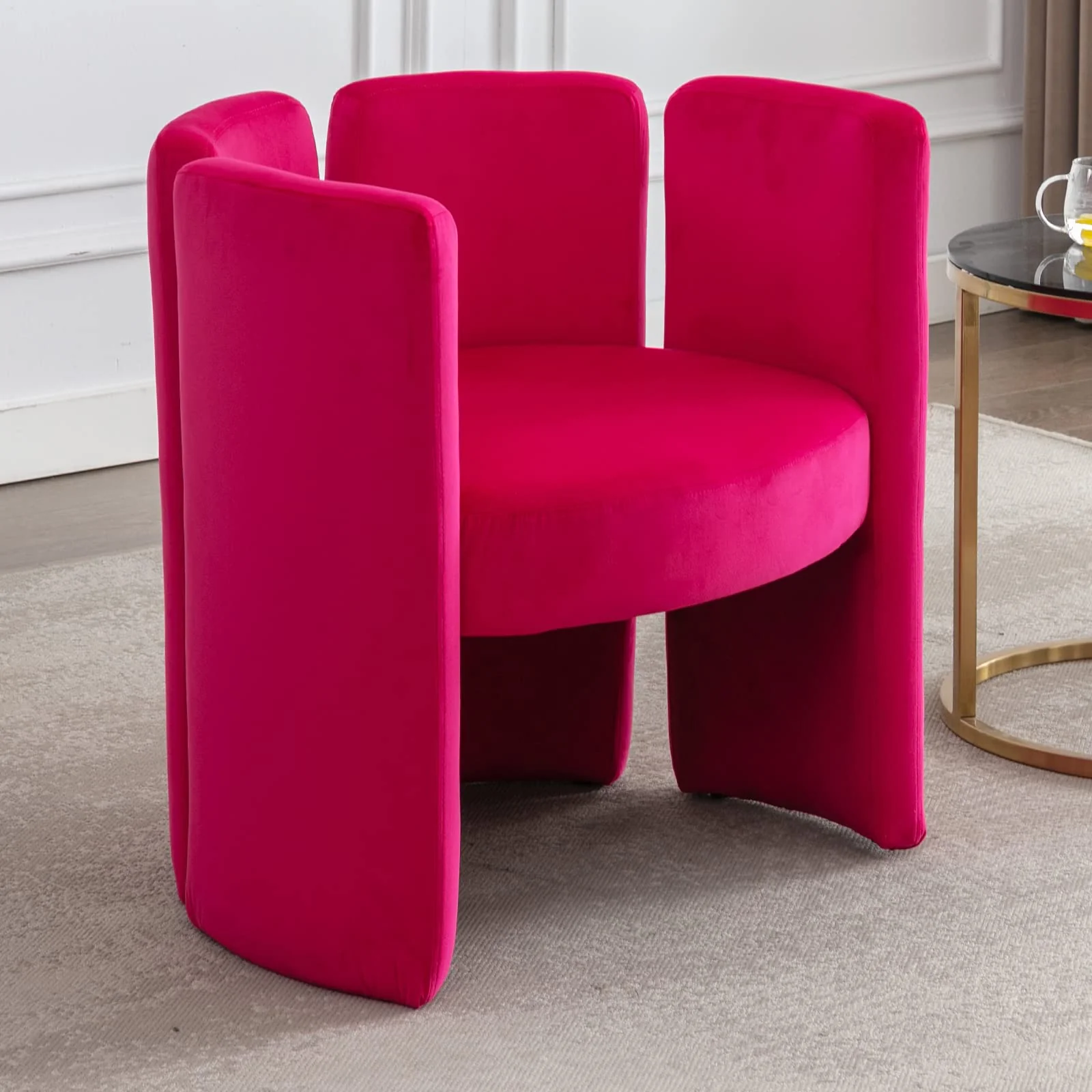 Modern Velvet Barrel Side Accent Chair 1 PCS - 3714AC - Image 17