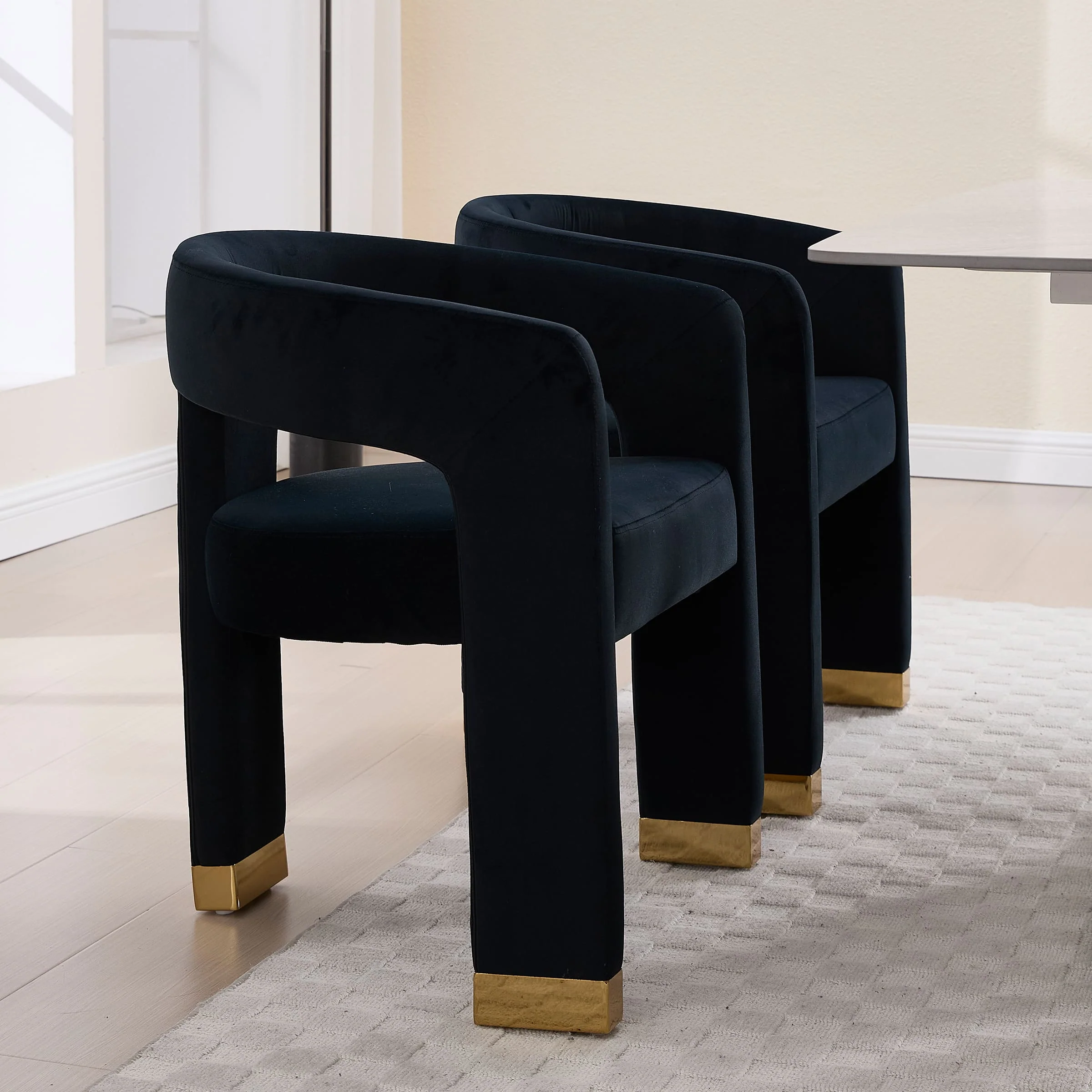 Open-Back Velvet Barrel Dining Chair 1 PCS - 5202DC - Image 11