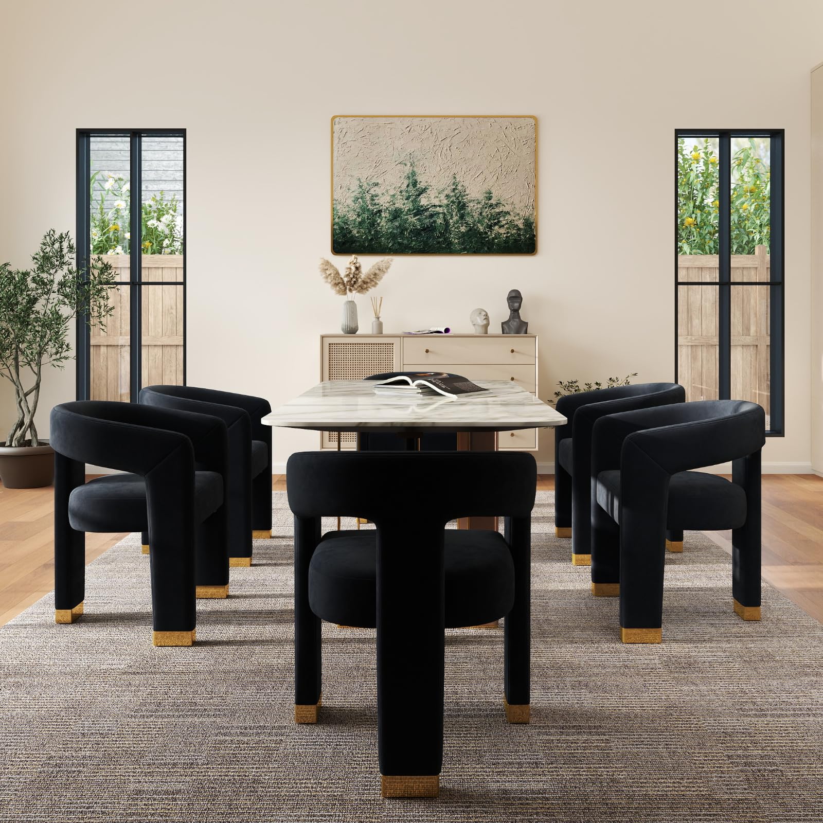 Open-Back Velvet Barrel Dining Chair 1 PCS - 5202DC - Image 13