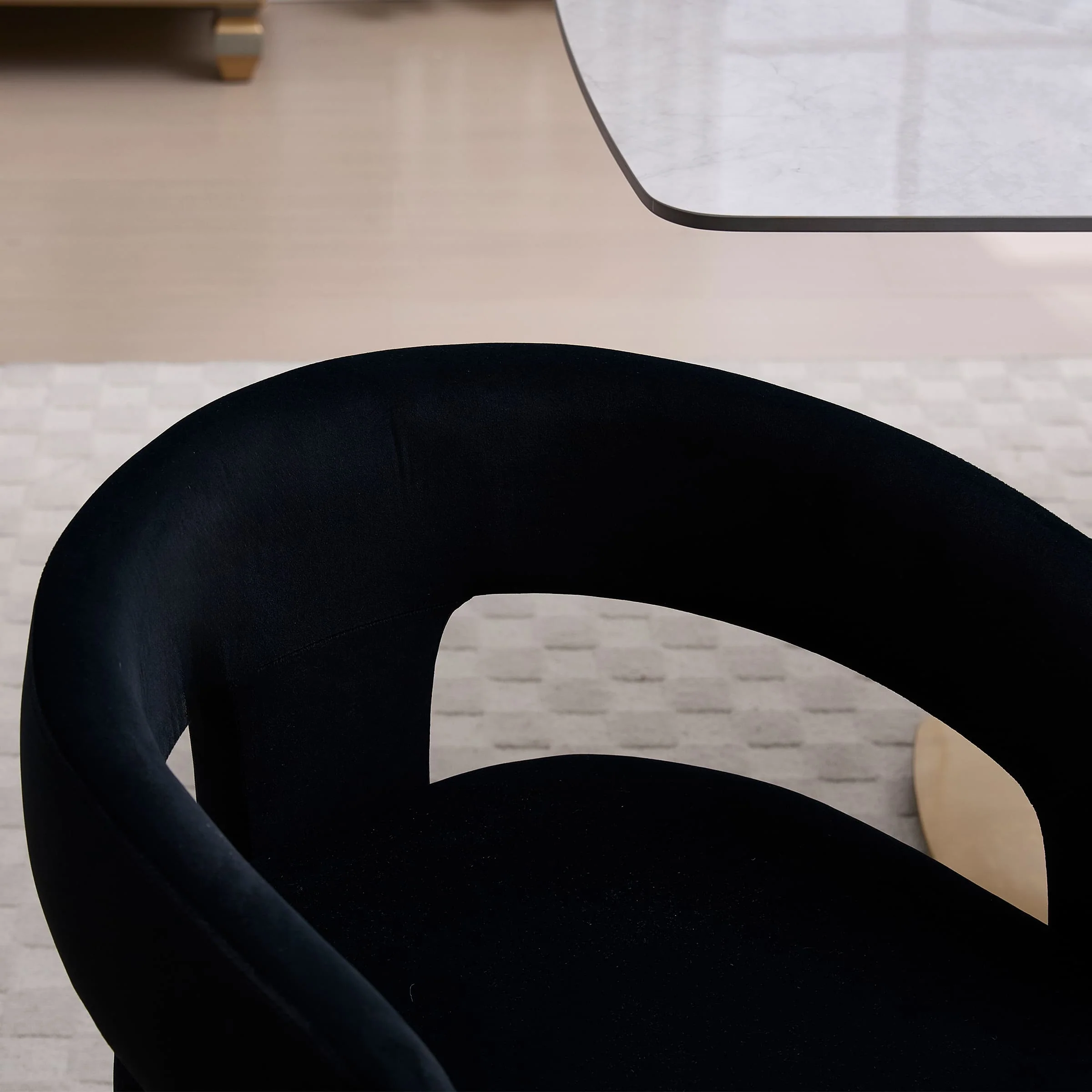 Open-Back Velvet Barrel Dining Chair 1 PCS - 5202DC - Image 14