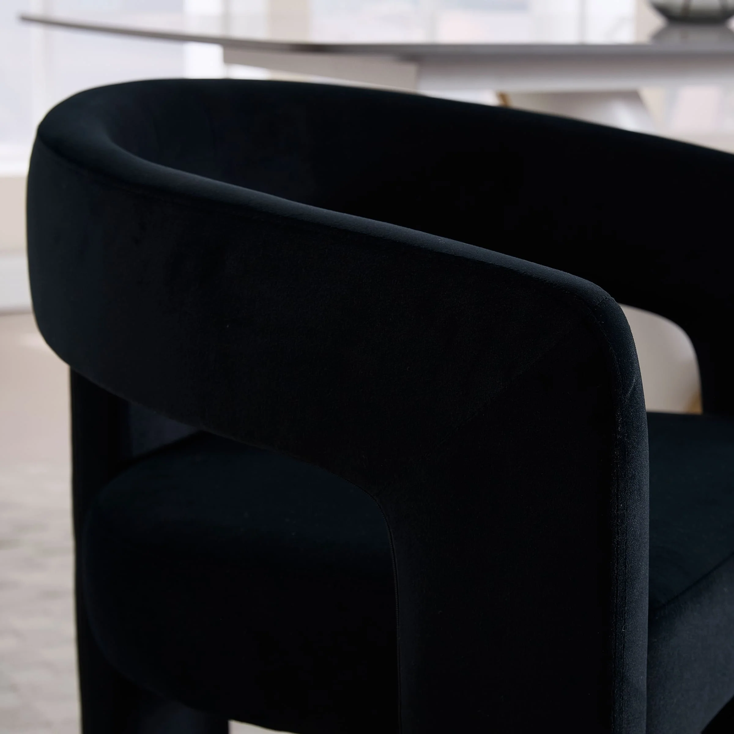 Open-Back Velvet Barrel Dining Chair 1 PCS - 5202DC - Image 17
