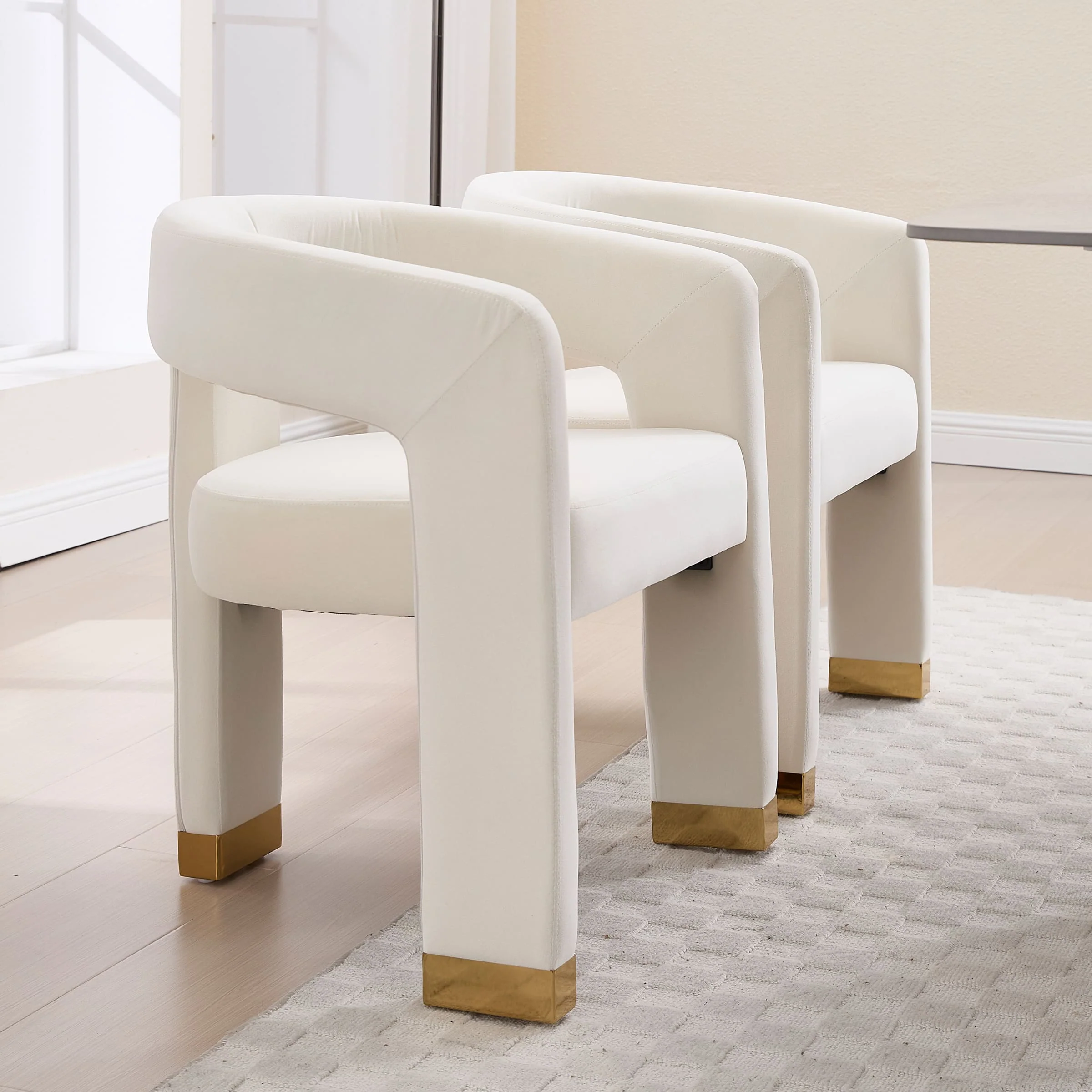 Open-Back Velvet Barrel Dining Chair 1 PCS - 5202DC - Image 3