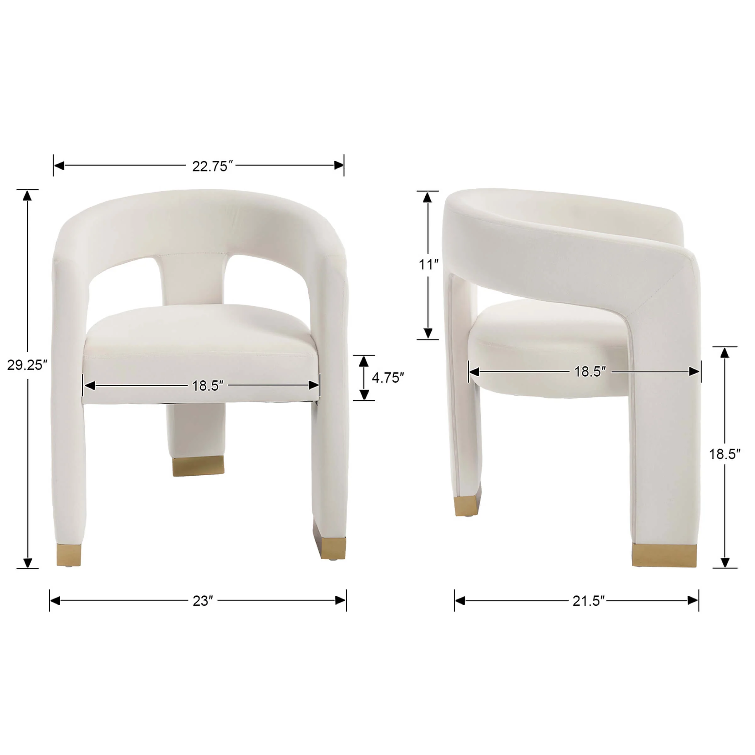 Open-Back Velvet Barrel Dining Chair 1 PCS - 5202DC - Image 8