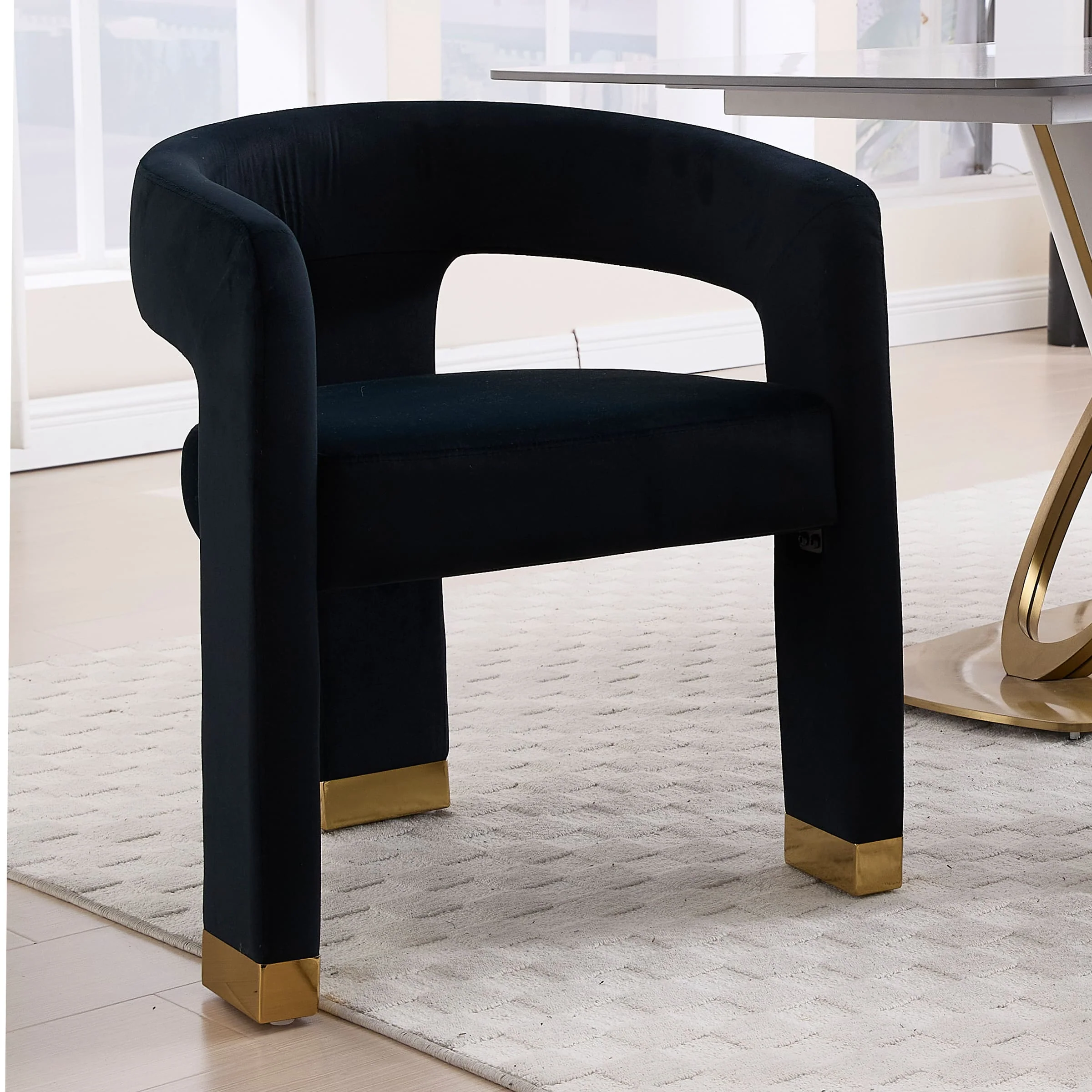 Open-Back Velvet Barrel Dining Chair 1 PCS - 5202DC - Image 9