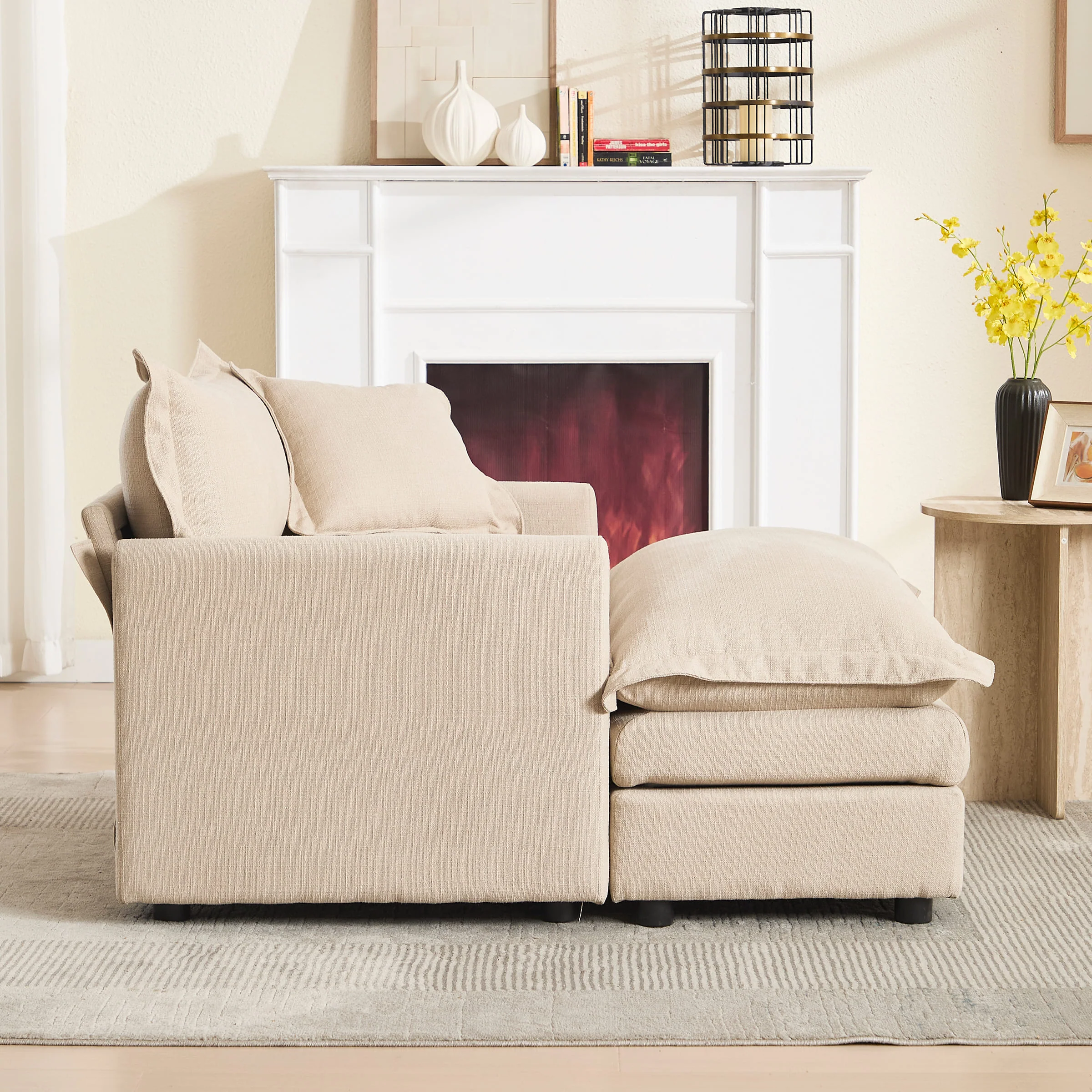 Single Sofa with Ottoman & Pillow - 1036SF - Image 14
