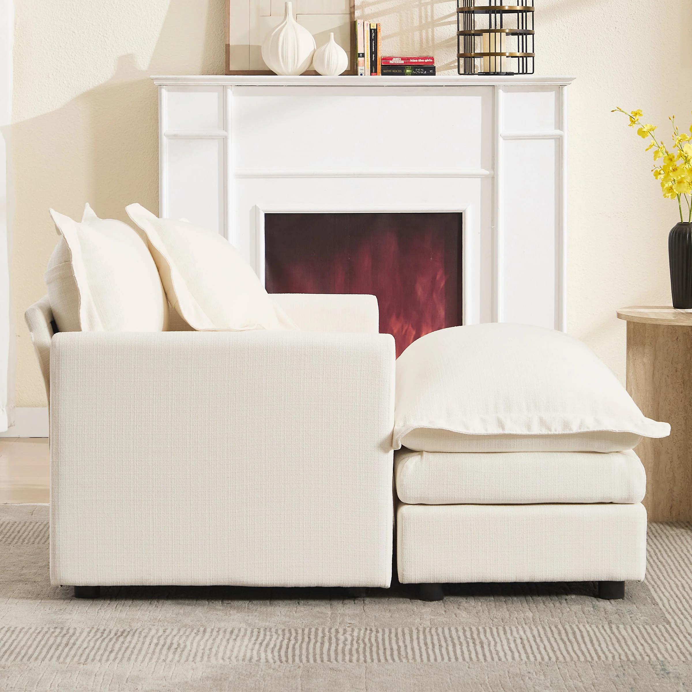 Single Sofa with Ottoman & Pillow - 1036SF - Image 17