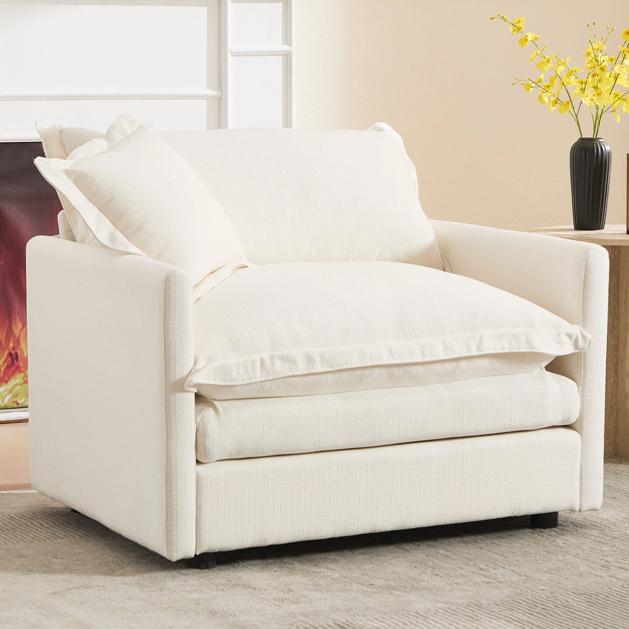 Single Sofa with Ottoman & Pillow - 1036SF - Image 18