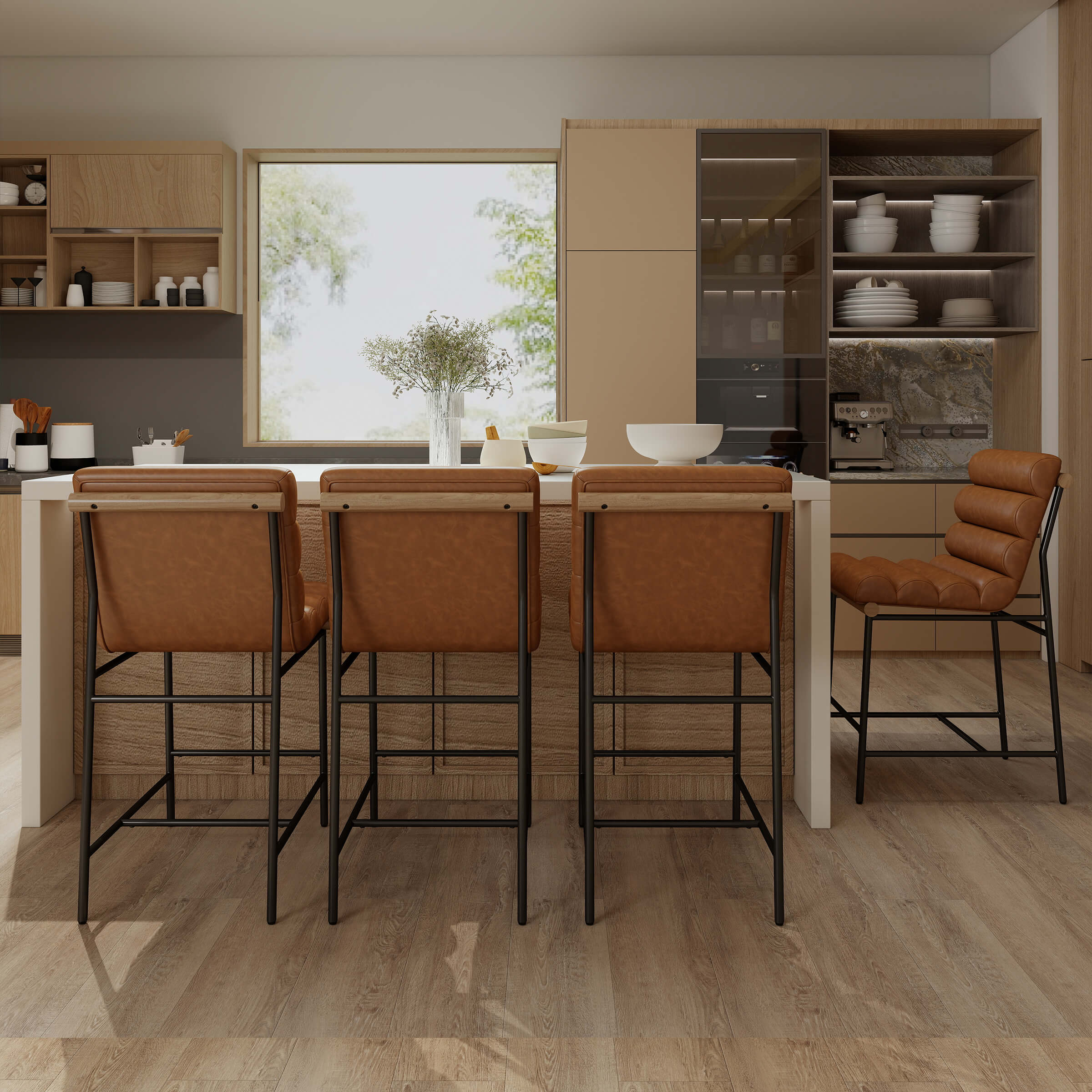 25”H Armless Upholstered Counter Stools Set of 2 - 5793CS - Image 13