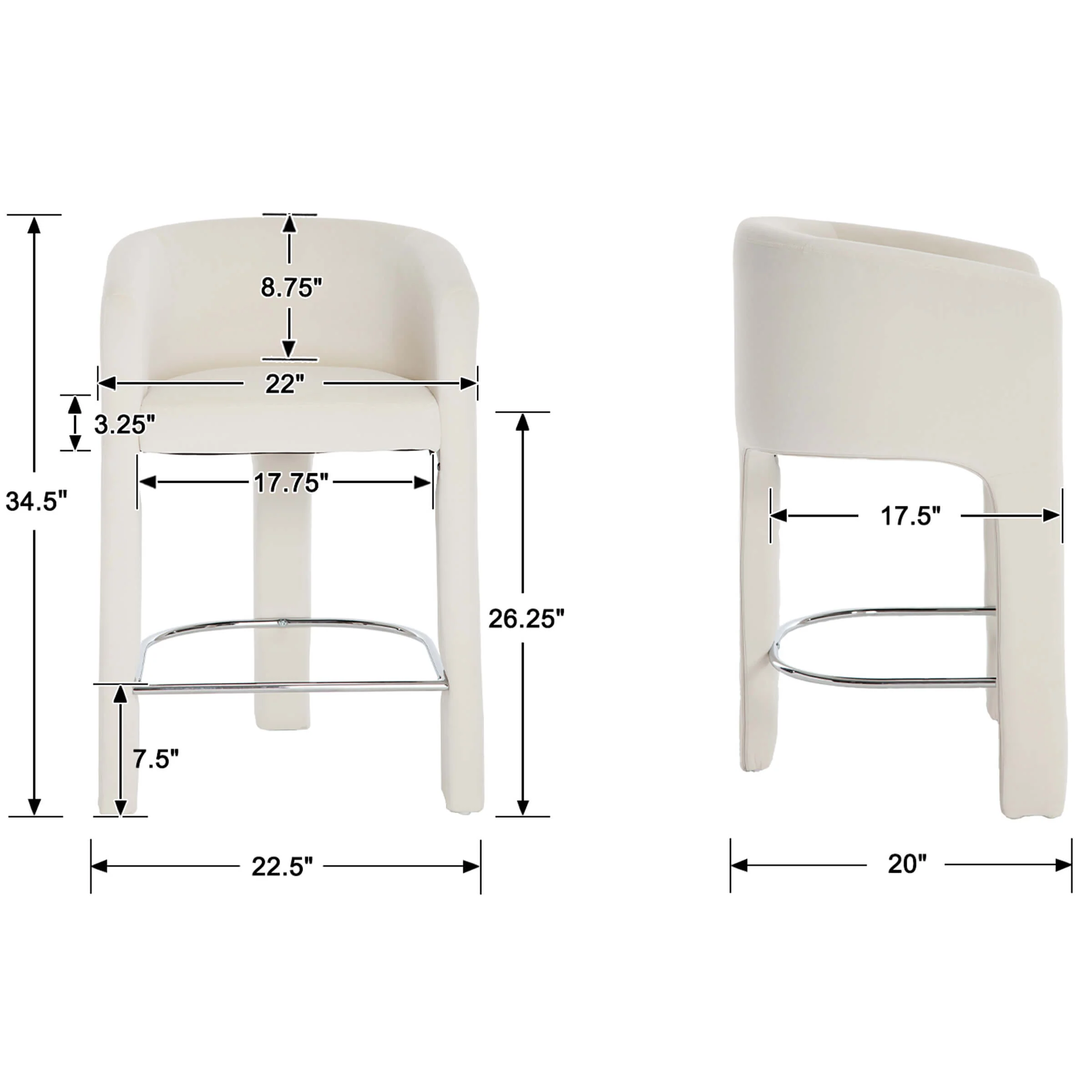 26"H Barrel Counter Stool 1 PCS - 55012CS - Image 10