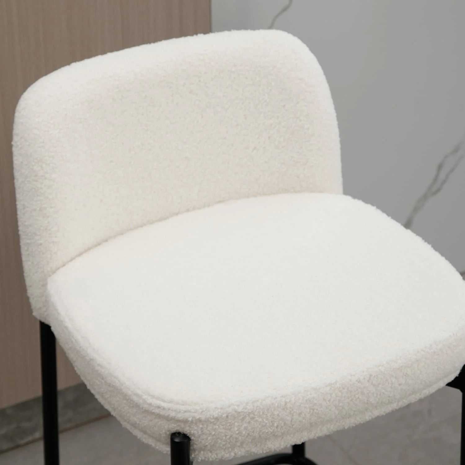 26"H White Boucle Bar Stools Set of 2 - 23727CS - Image 5