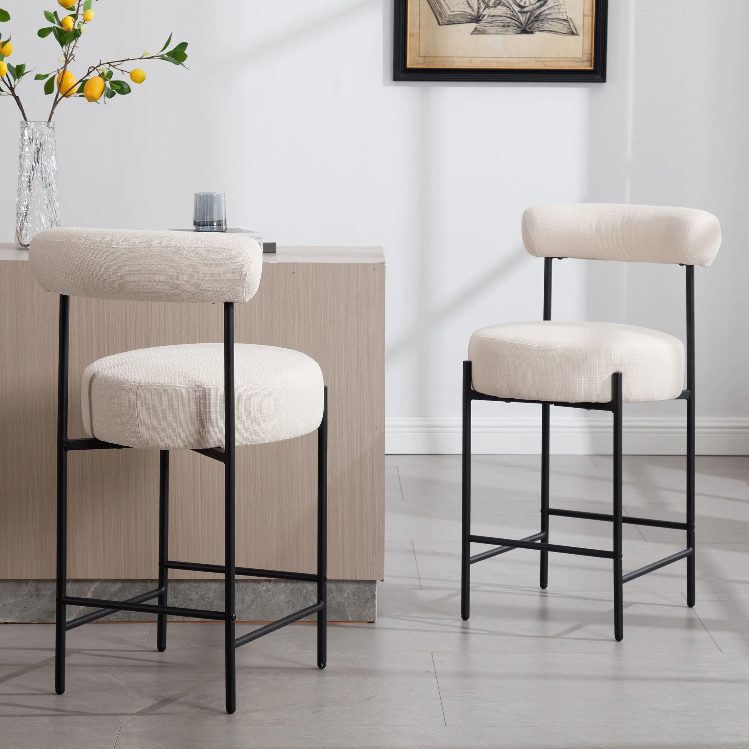 26"H Curved Open Back Counter Stools Set of 2 - 11002CS - Image 11