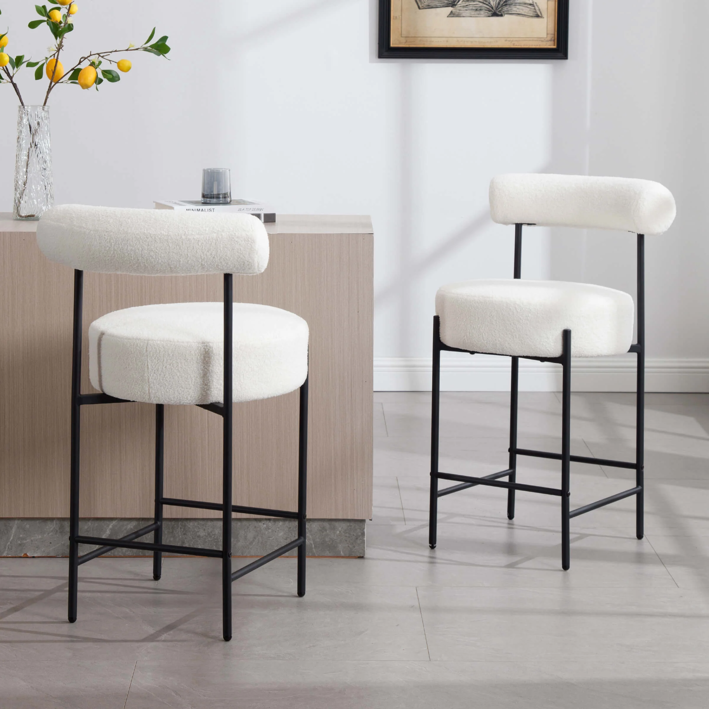 26"H Curved Open Back Counter Stools Set of 2 - 11002CS - Image 2