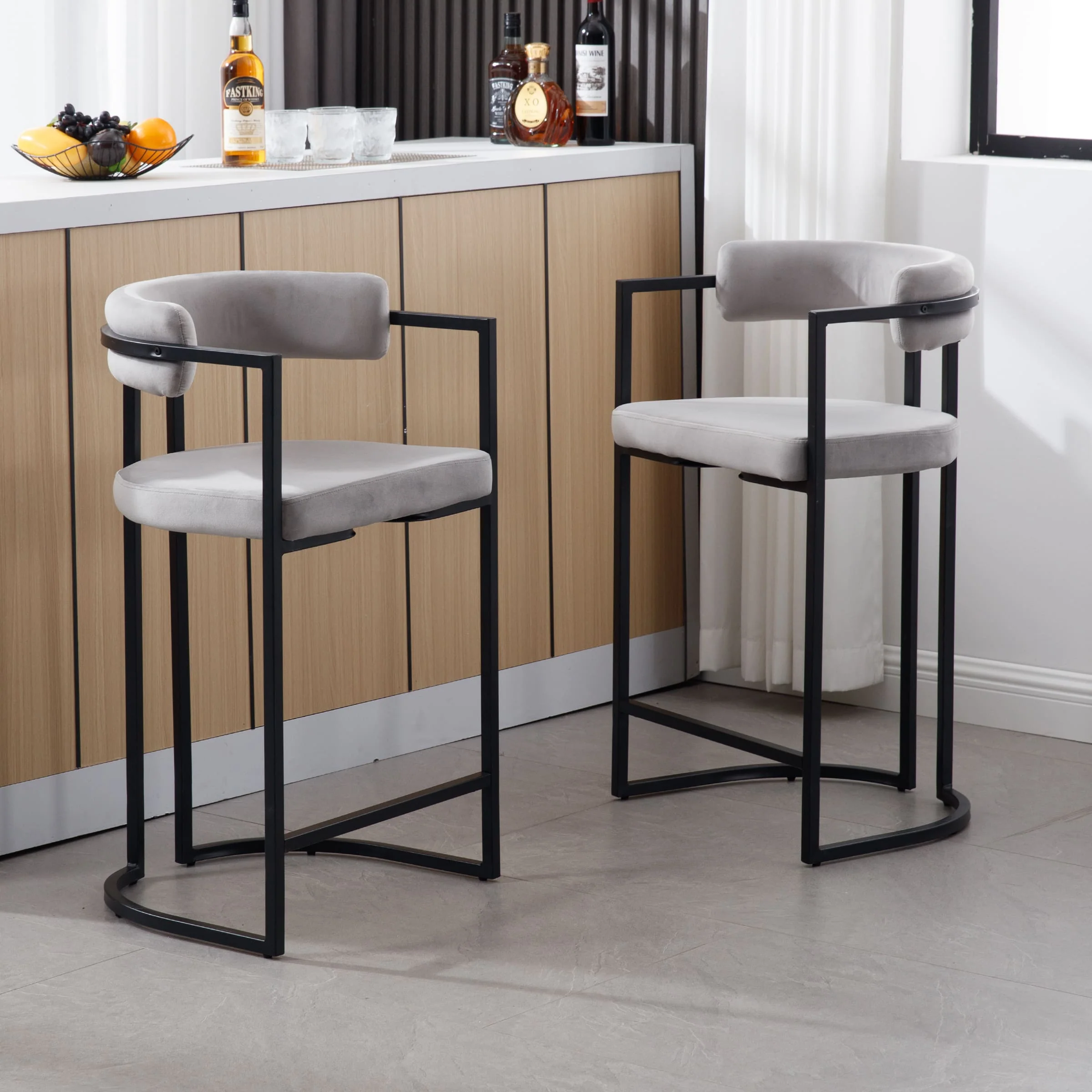 26"H & 30"H Industrial Counter & Bar Stools Set of 2 - X323 - Image 11