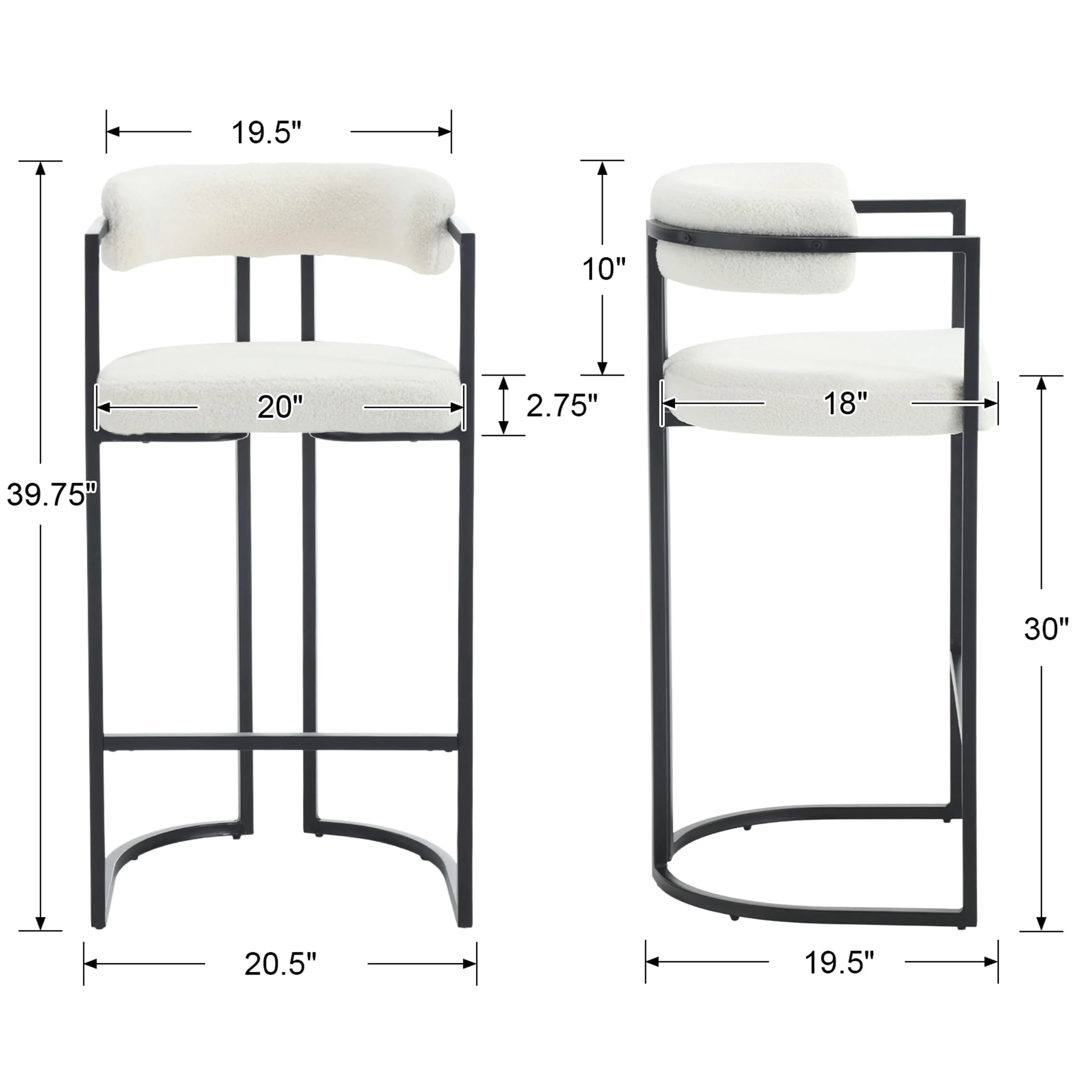 26"H & 30"H Industrial Counter & Bar Stools Set of 2 - X323 - Image 24