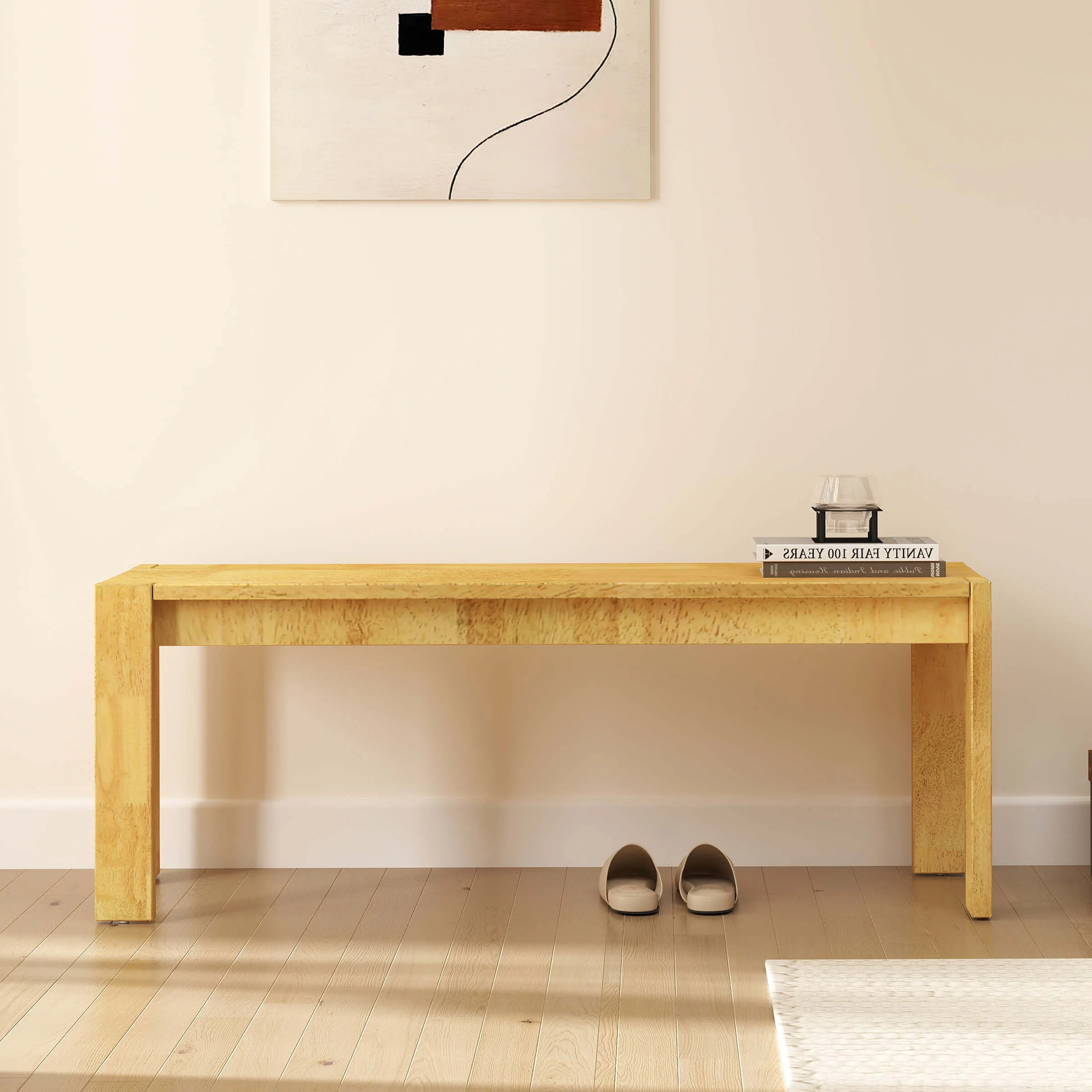 47"L Solid Wood Narrow Farmhouse Dining Bench - 0001BH - Image 10