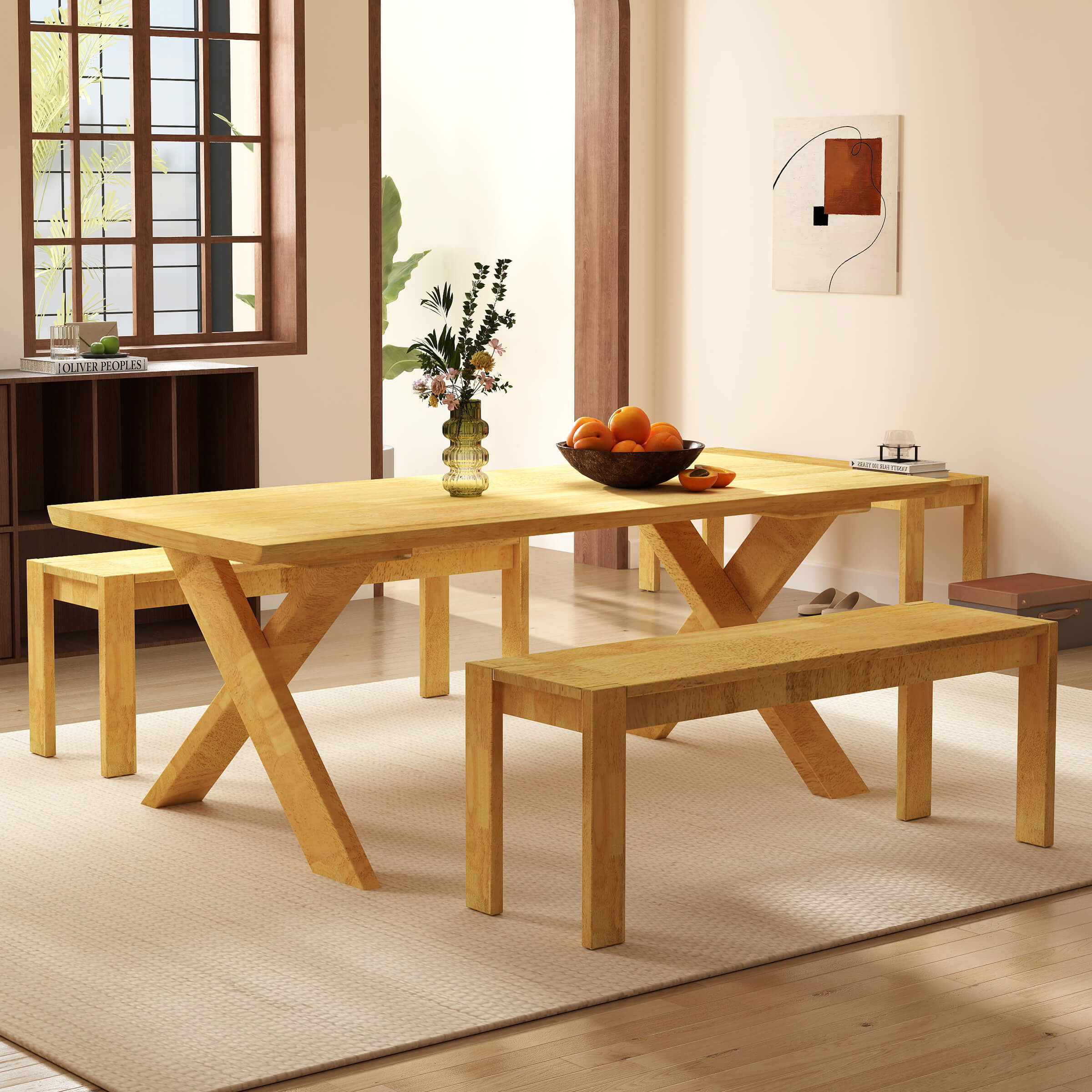 47"L Solid Wood Narrow Farmhouse Dining Bench - 0001BH - Image 12