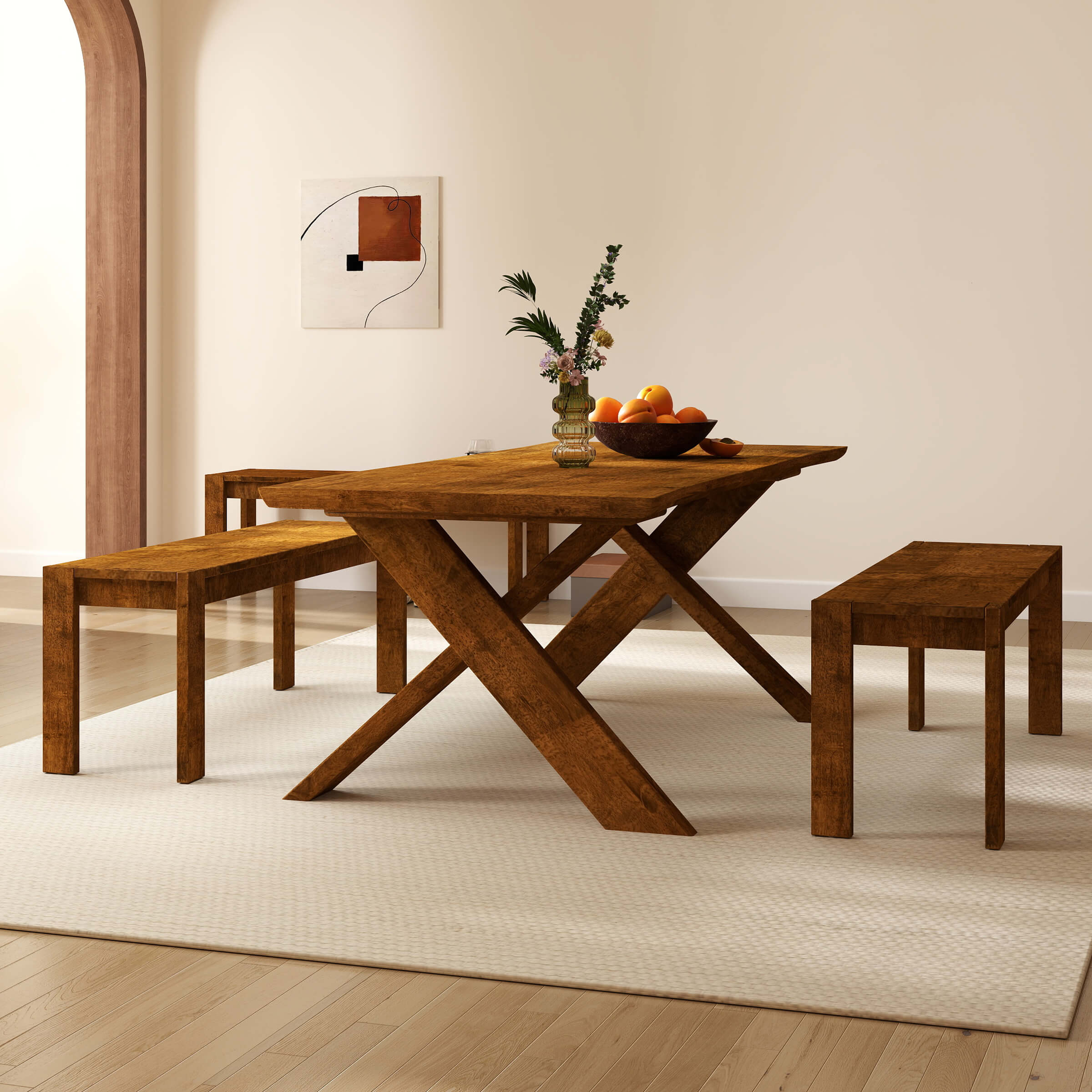 47"L Solid Wood Narrow Farmhouse Dining Bench - 0001BH - Image 19