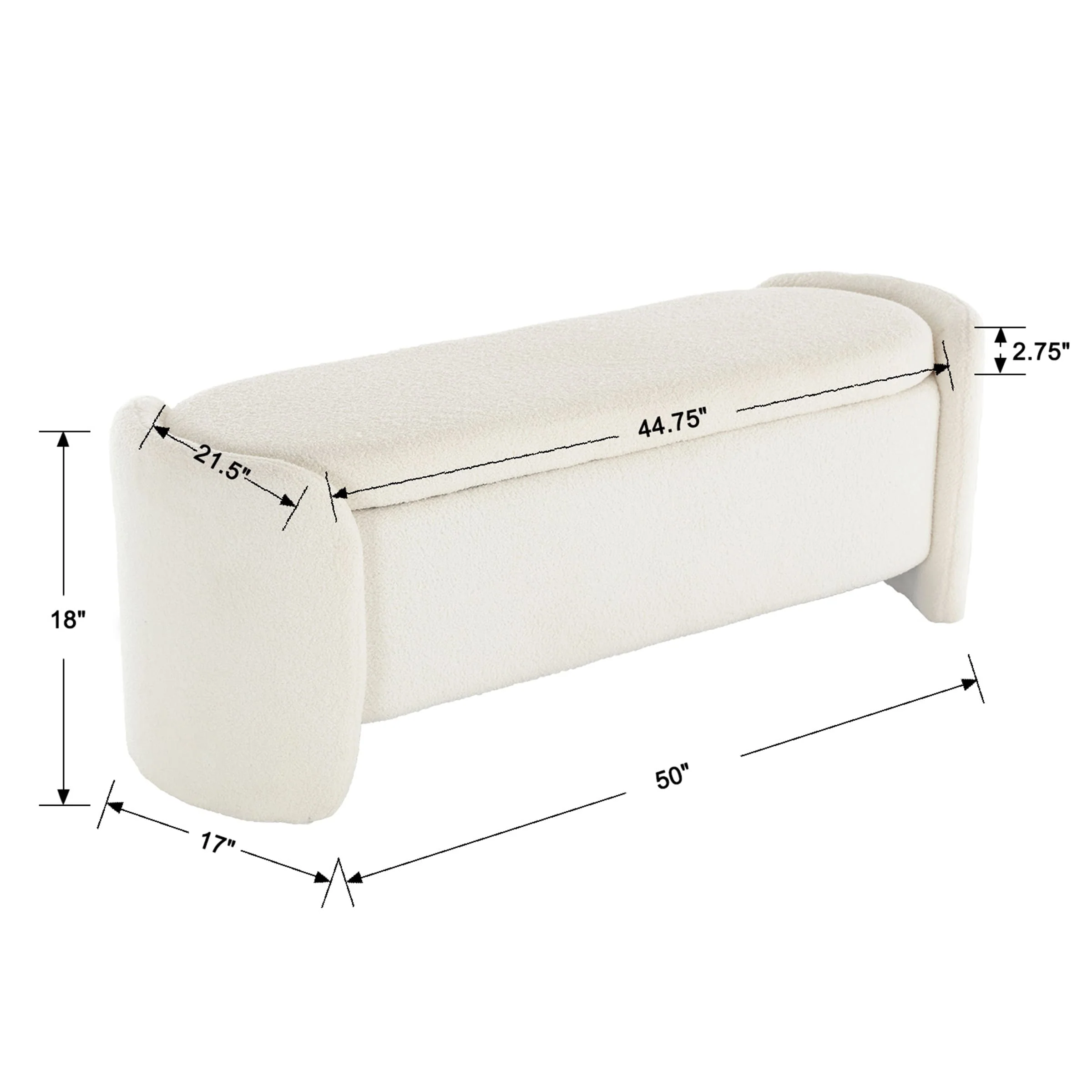 50"W Sherpa Storage Bench End of Bed - 30159BH - Image 16