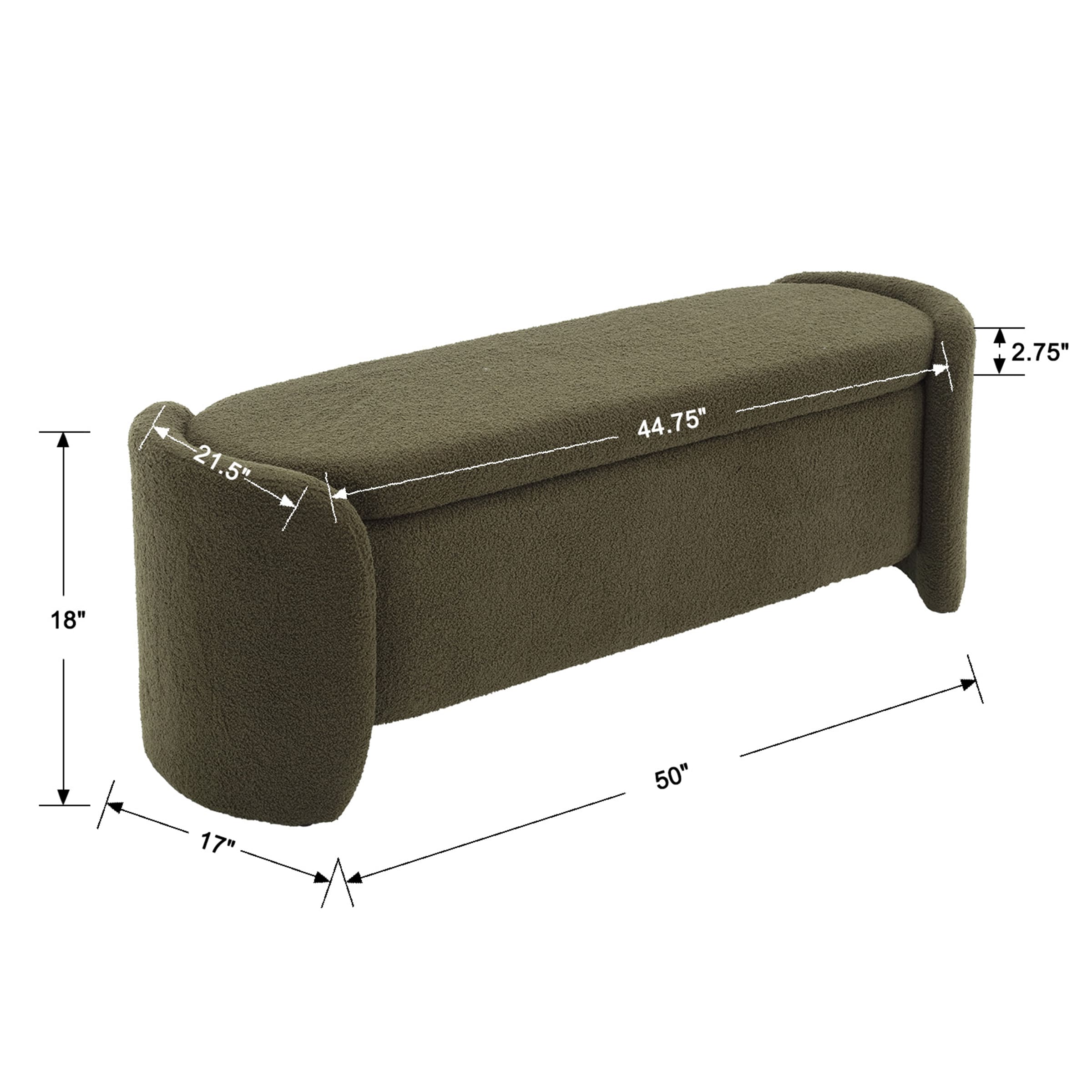 50"W Sherpa Storage Bench End of Bed - 30159BH - Image 8