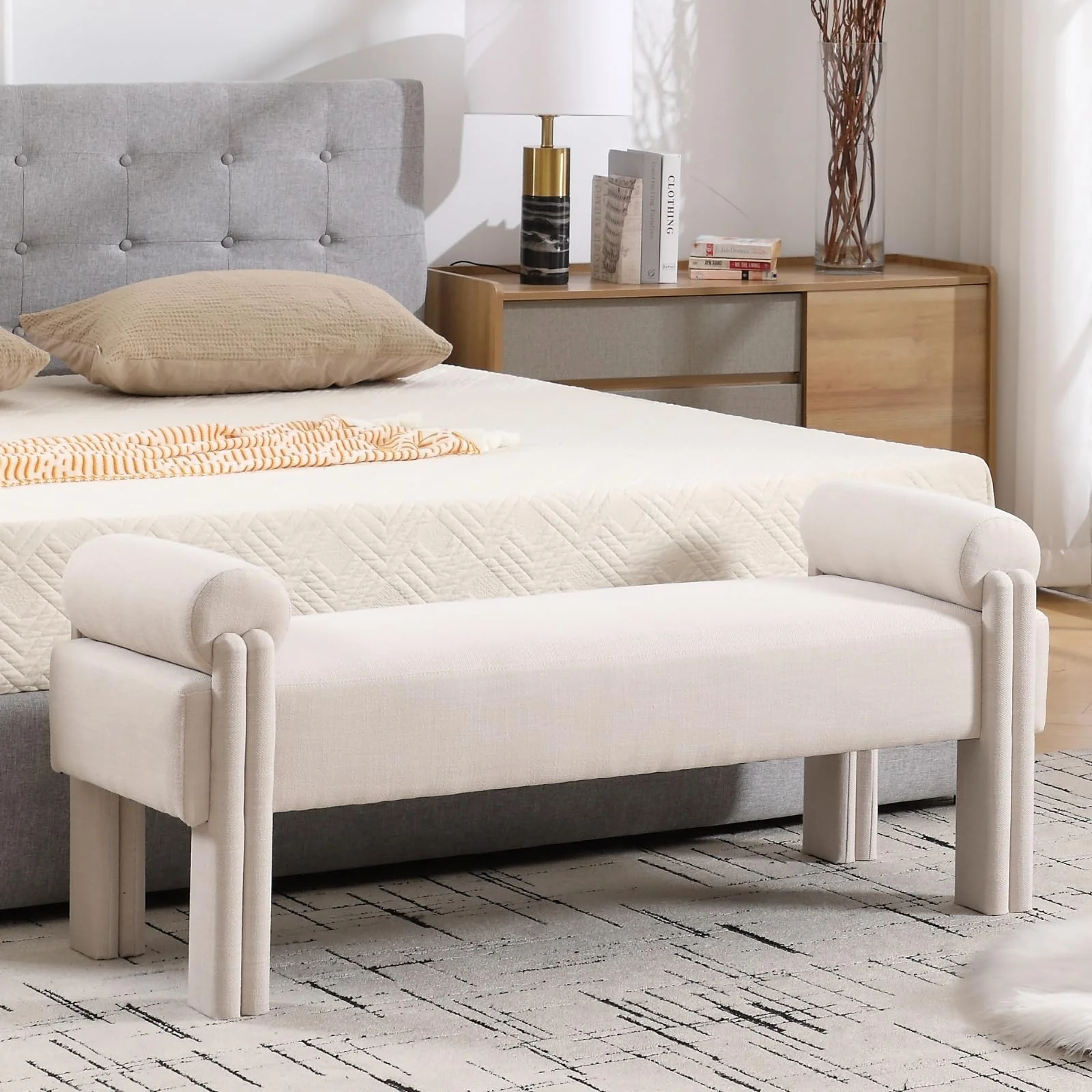 53"W End of Bed Bench with Armrests - 2640BH - Image 8