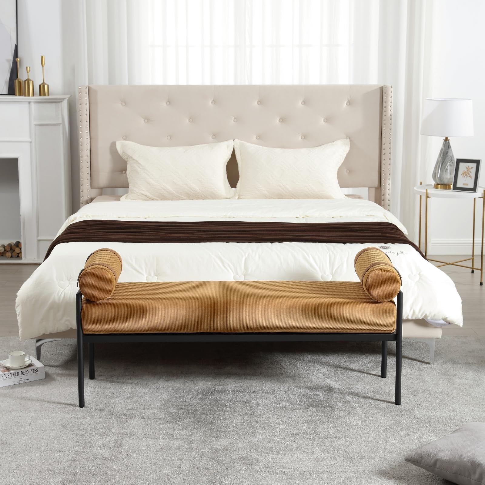 55 "W Bedroom Bench with Removable Pillows - 2160BH - Image 6