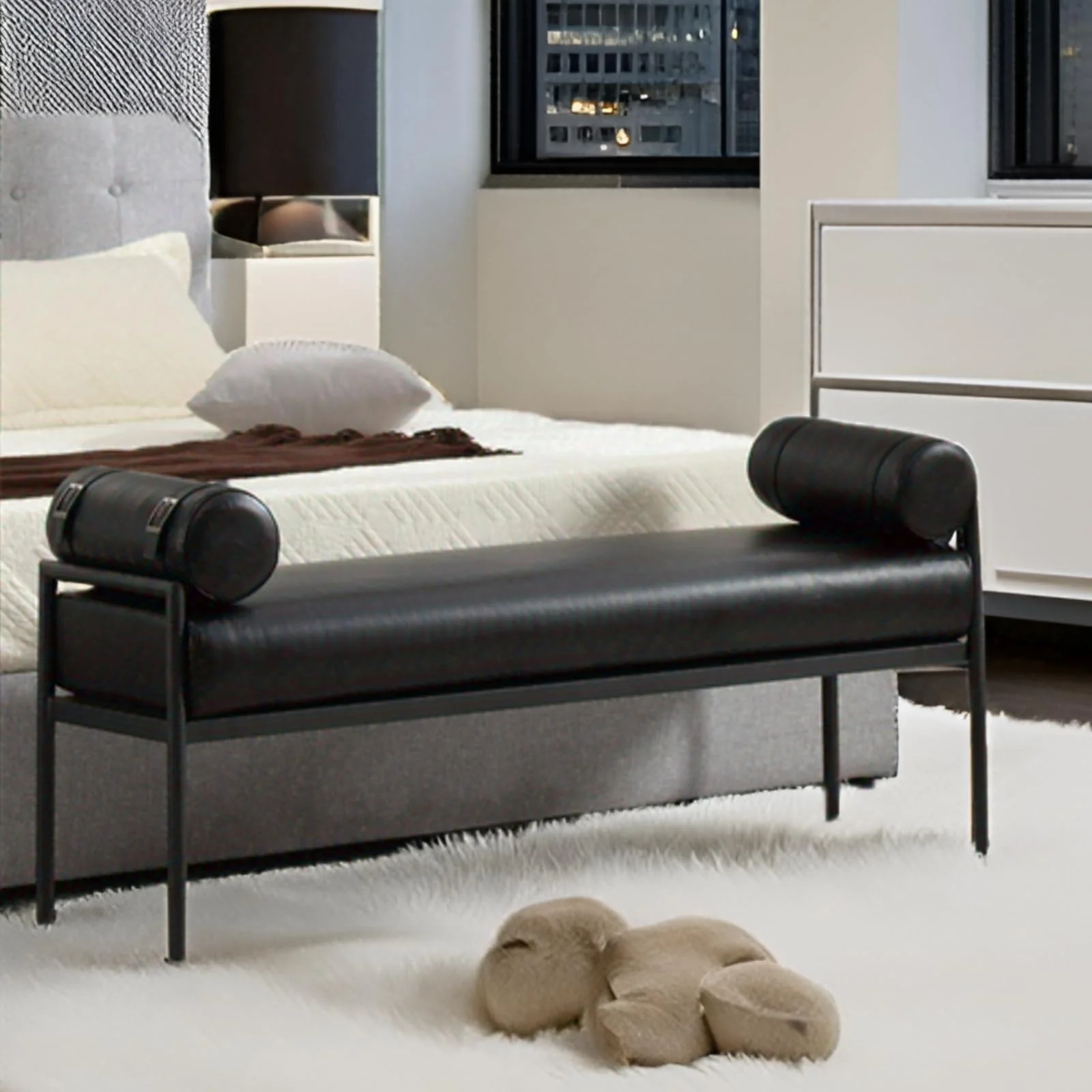 55 "W Bedroom Bench with Removable Pillows - 2160BH - Image 9