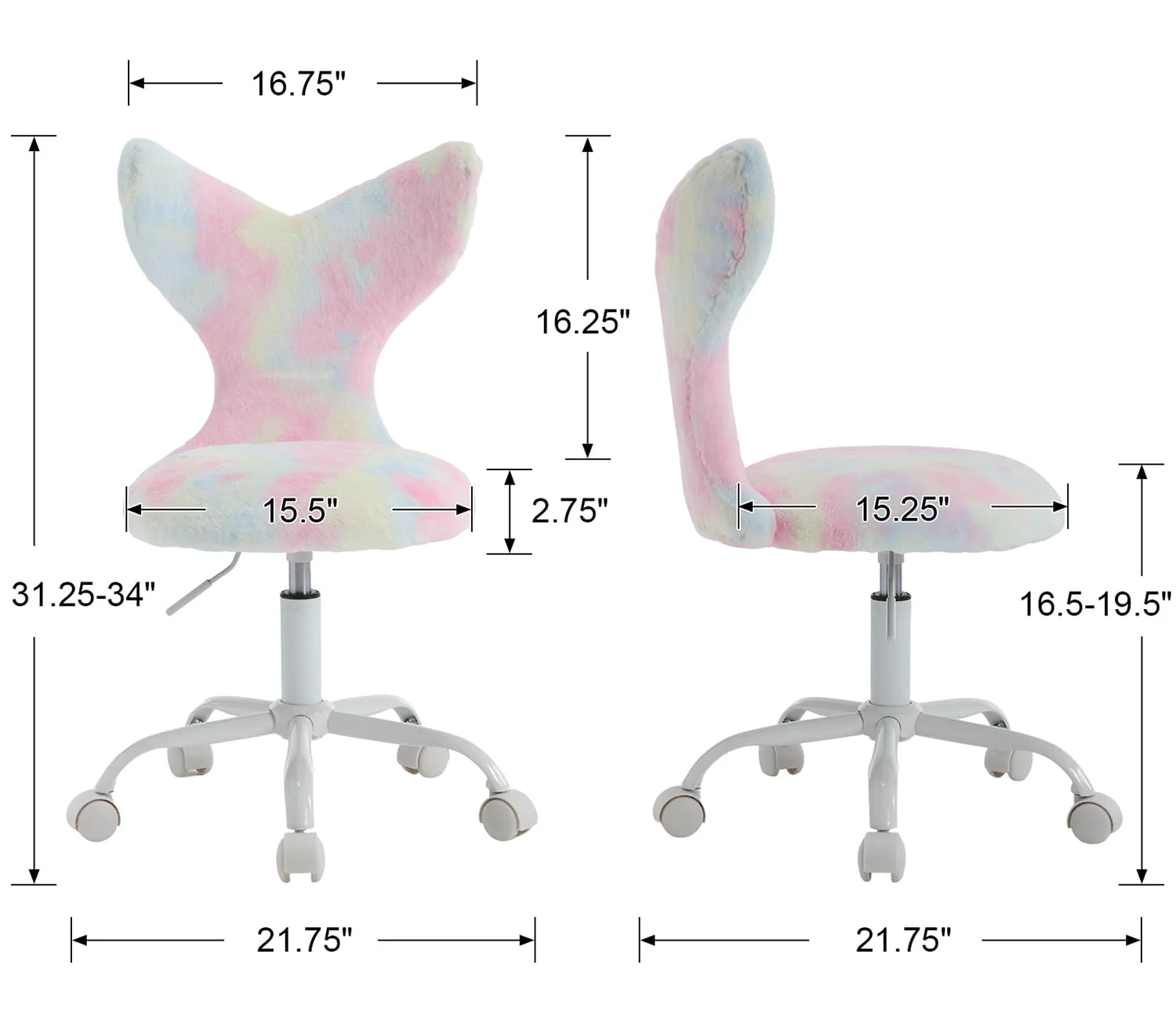 Adjustable Swivel Mermaid Back Kids Chair 1 PCS - 1722KC - Image 8
