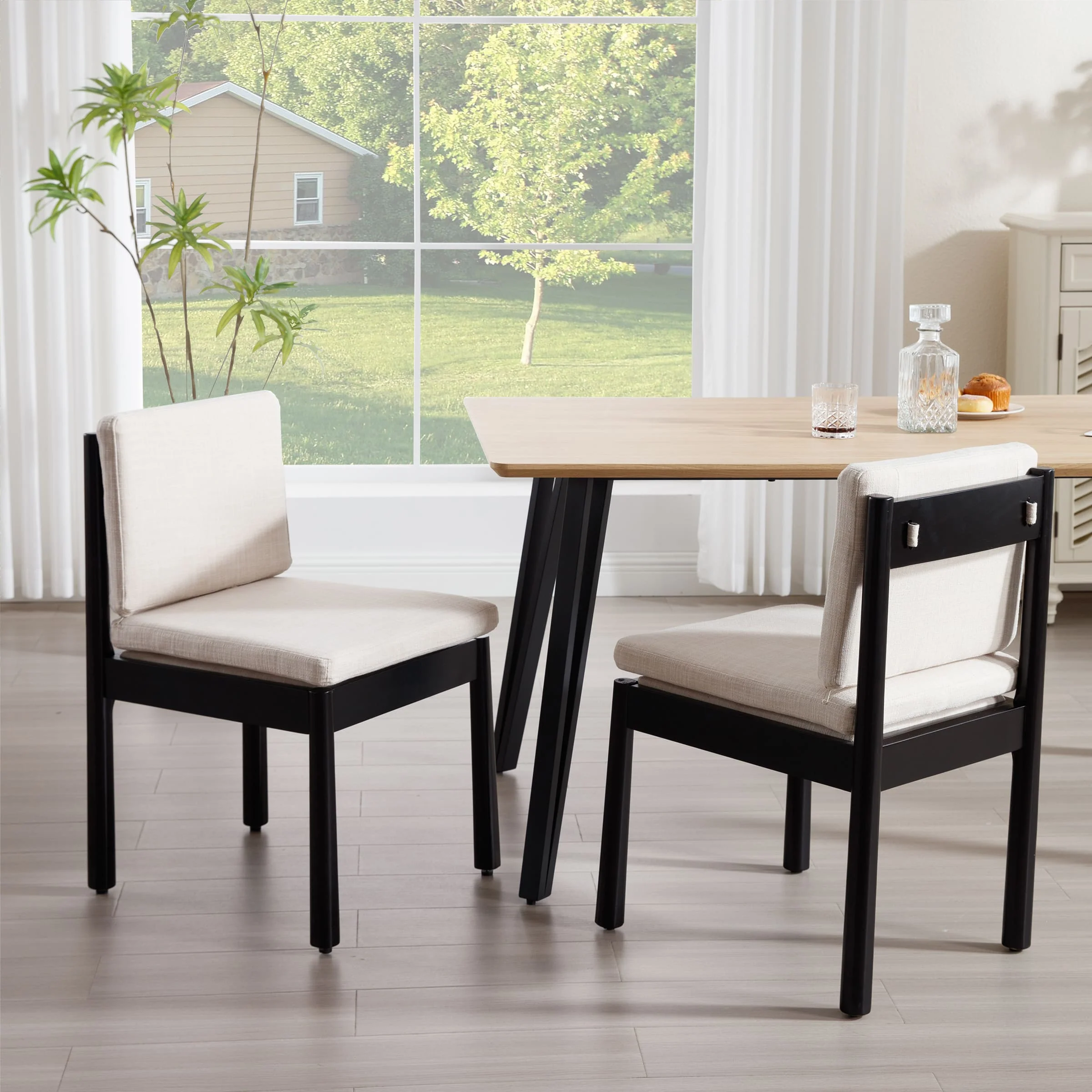 Armless Wood Dining Chairs Set of 2 - 1965DC - Image 10