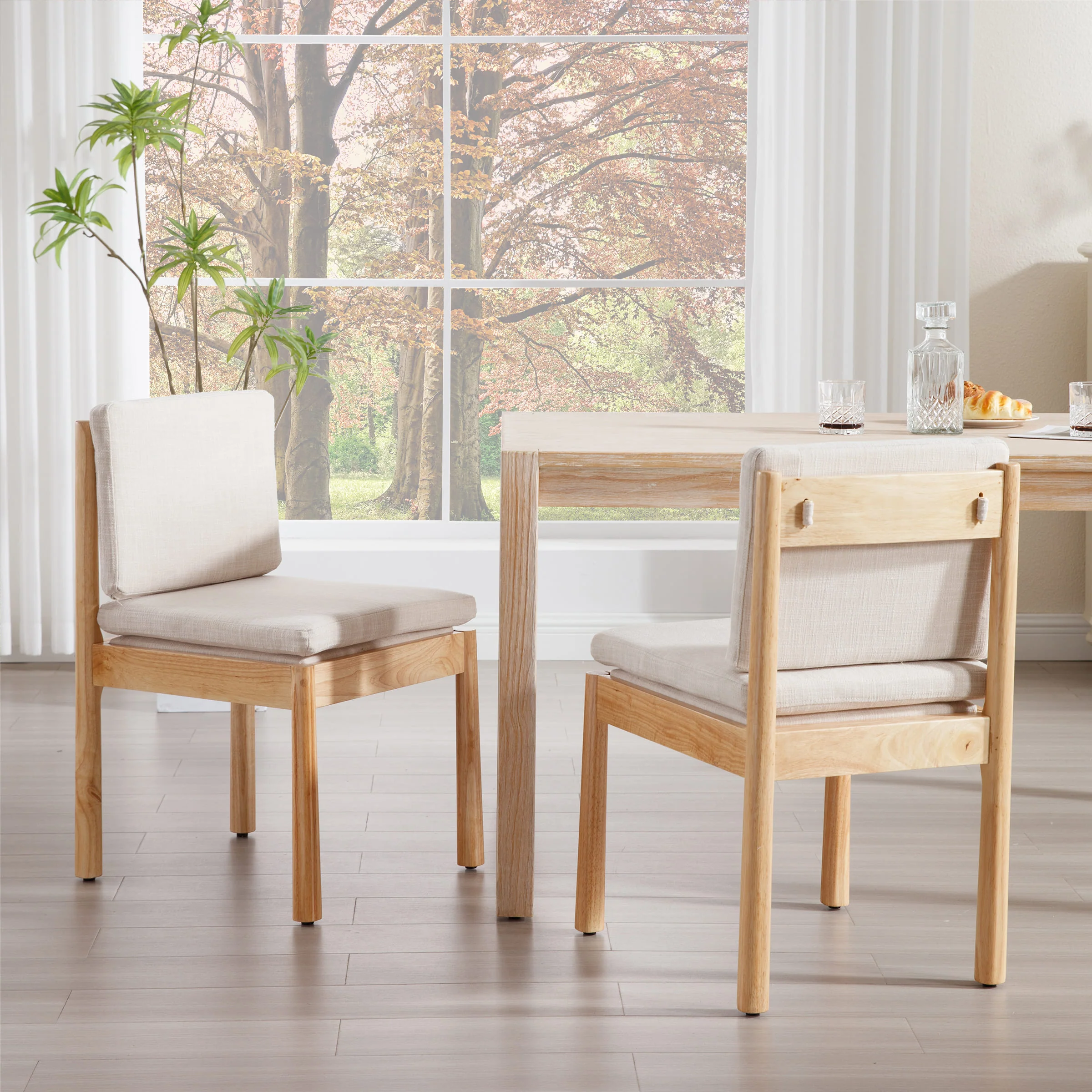 Armless Wood Dining Chairs Set of 2 - 1965DC - Image 2