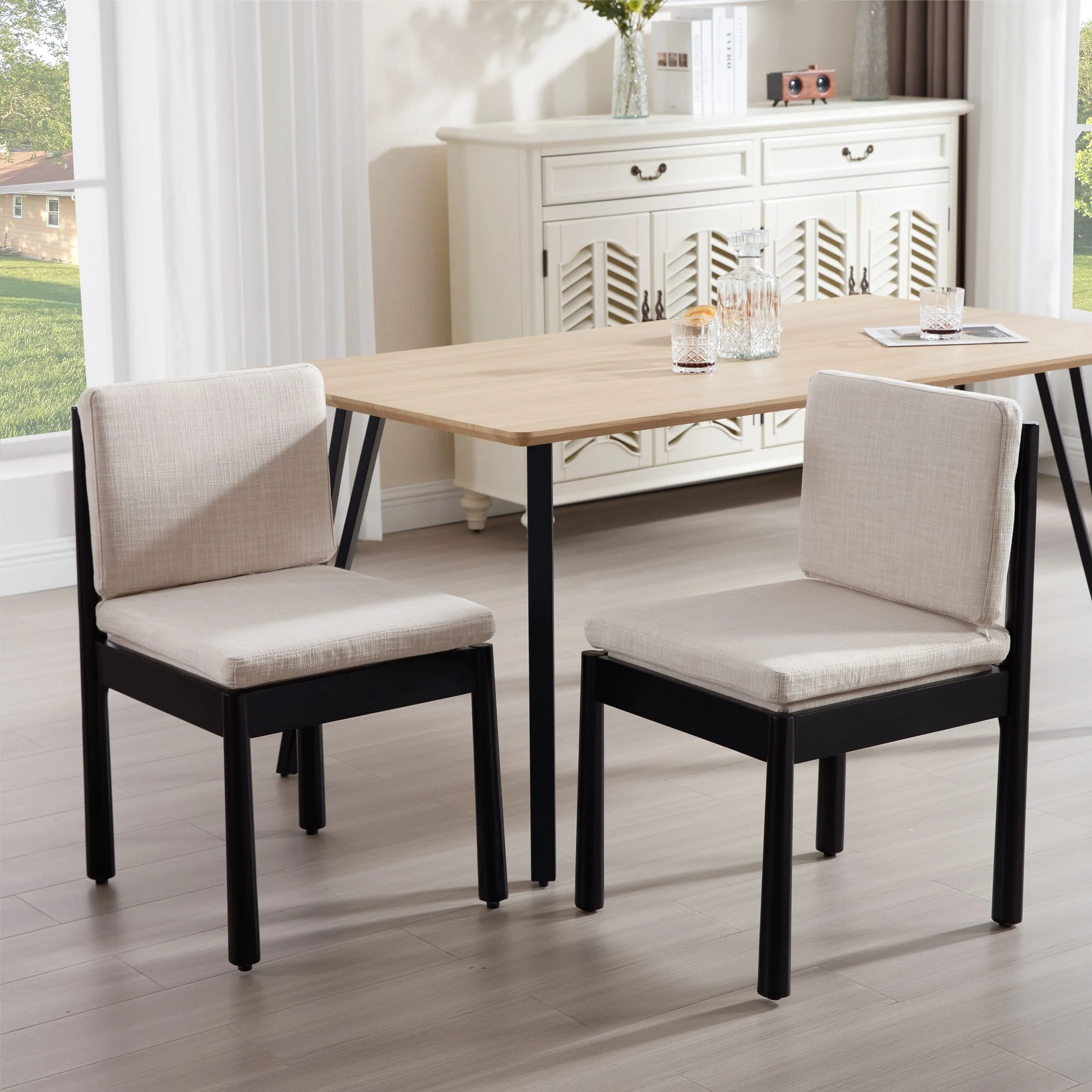 Armless Wood Dining Chairs Set of 2 - 1965DC - Image 9