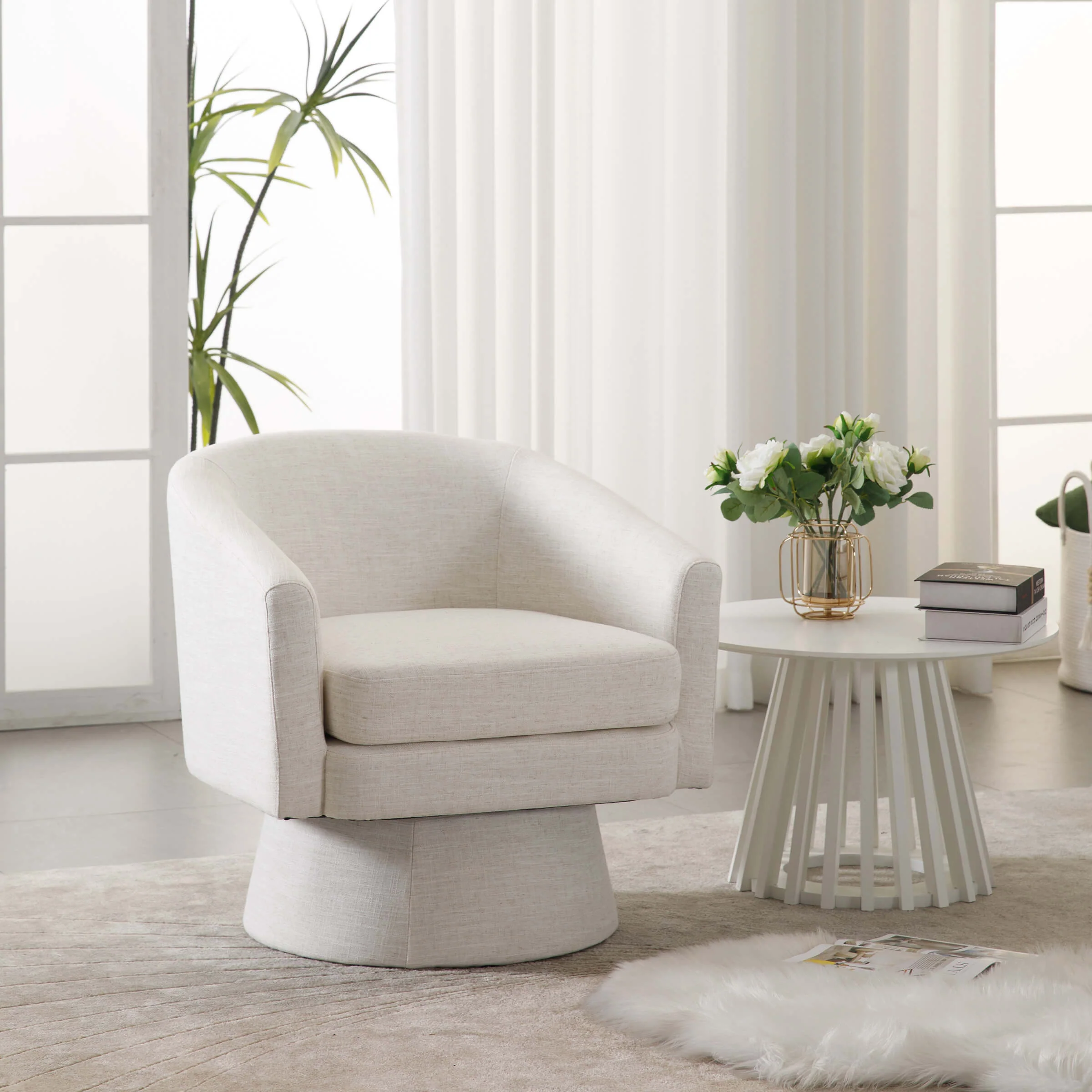 Barrel Swivel Accent Chair 1 PCS - 3057AC - Image 13