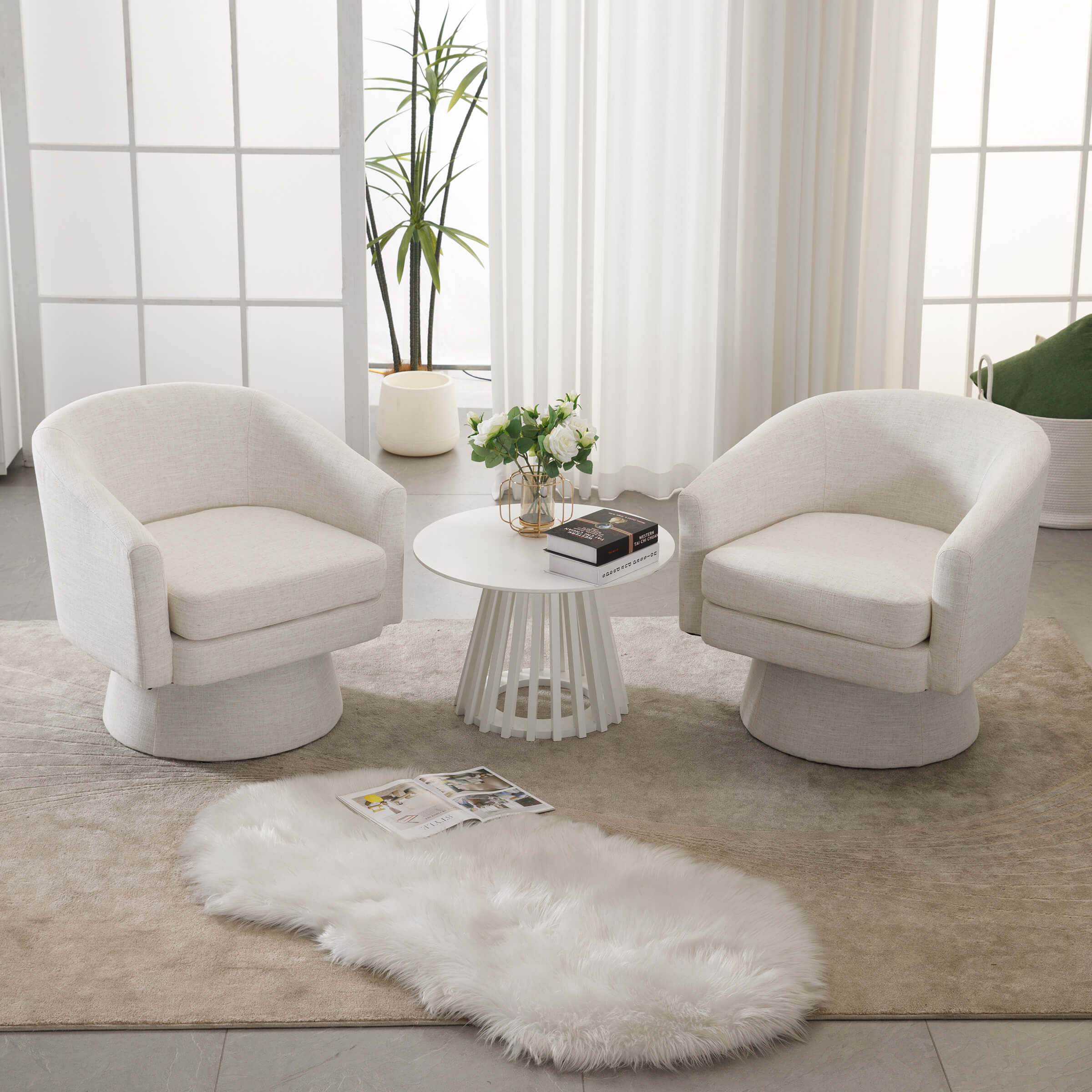 Barrel Swivel Accent Chair 1 PCS - 3057AC - Image 16