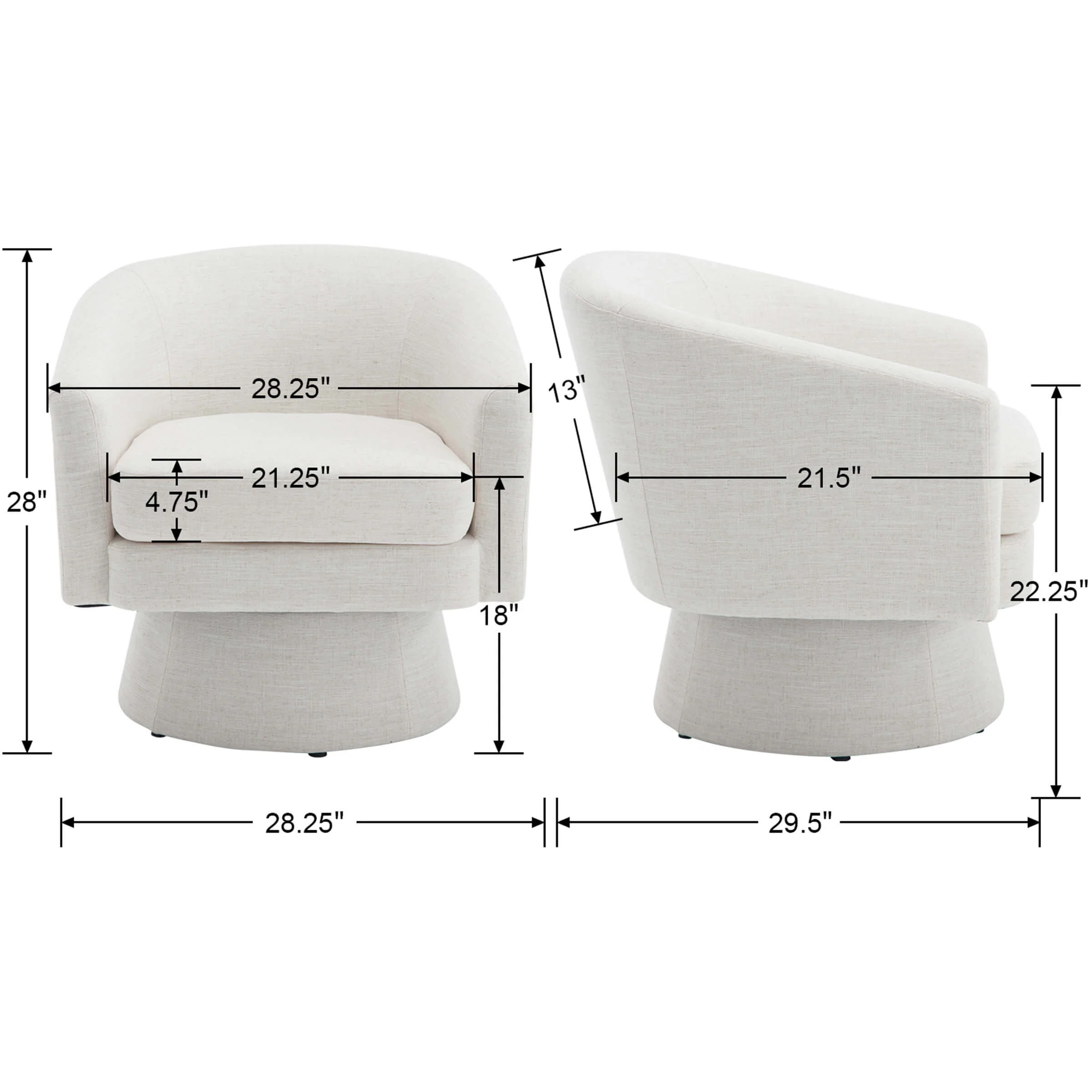 Barrel Swivel Accent Chair 1 PCS - 3057AC - Image 19