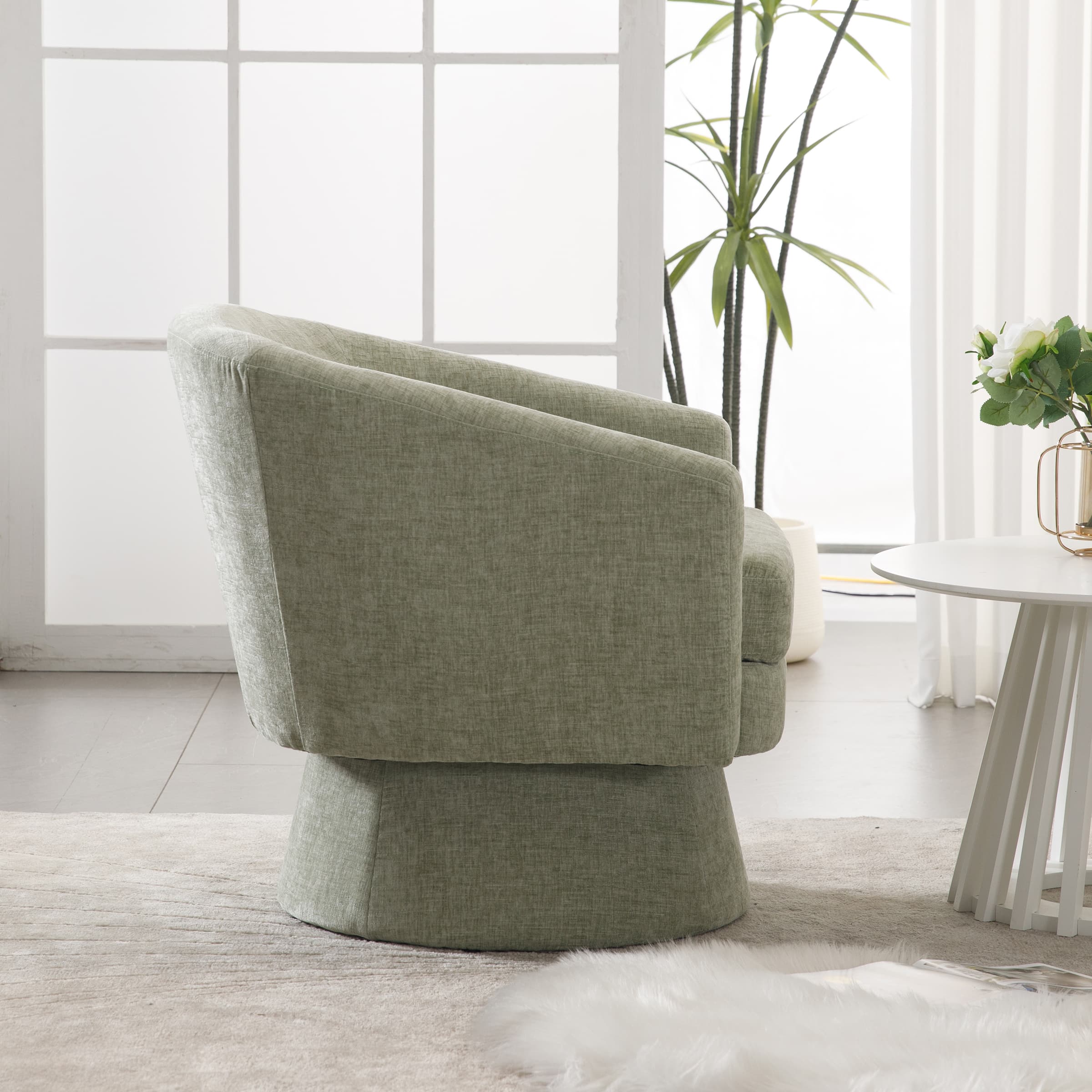 Barrel Swivel Accent Chair 1 PCS - 3057AC - Image 3