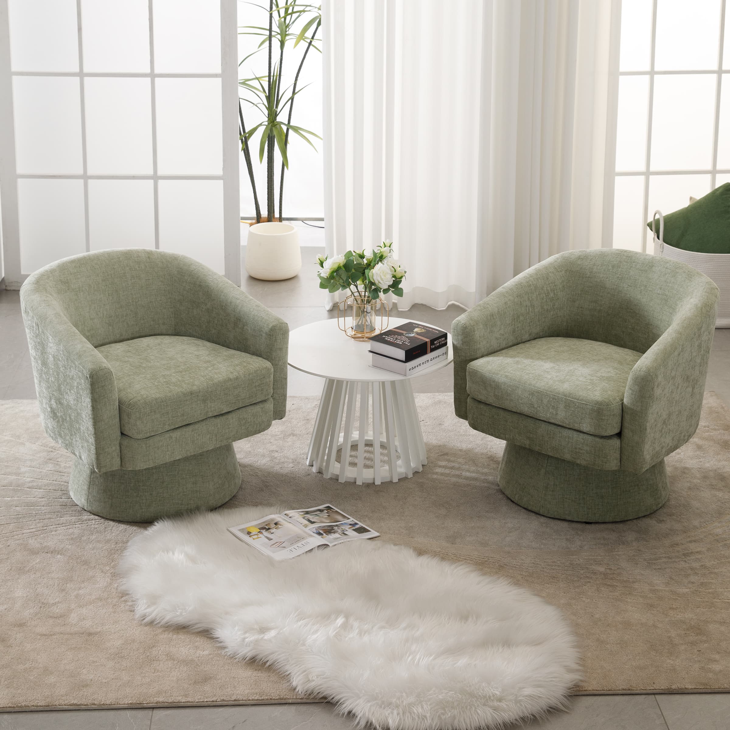 Barrel Swivel Accent Chair 1 PCS - 3057AC - Image 4