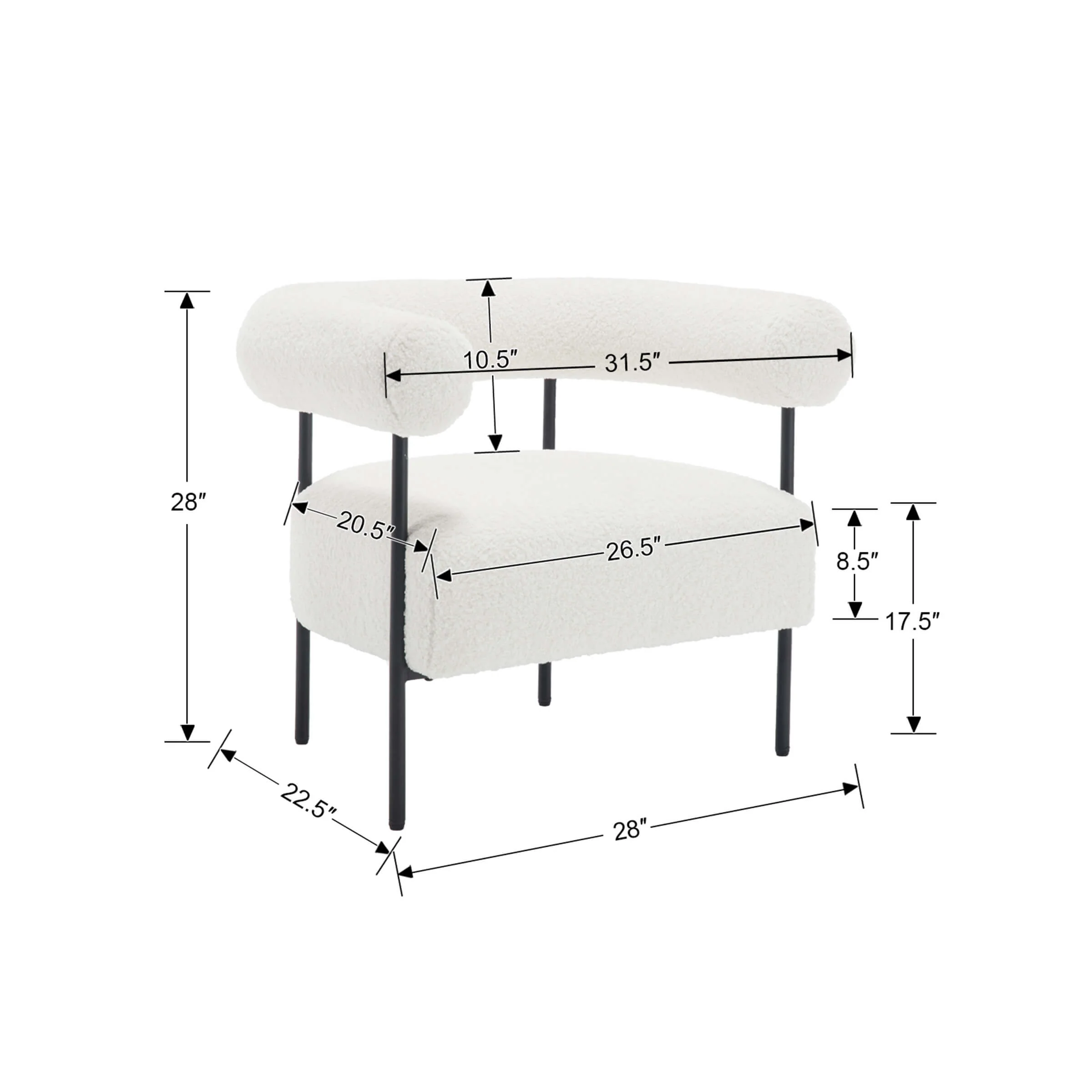 C-shaped Back Accent Chair 1 PCS - 10080AC - Image 15