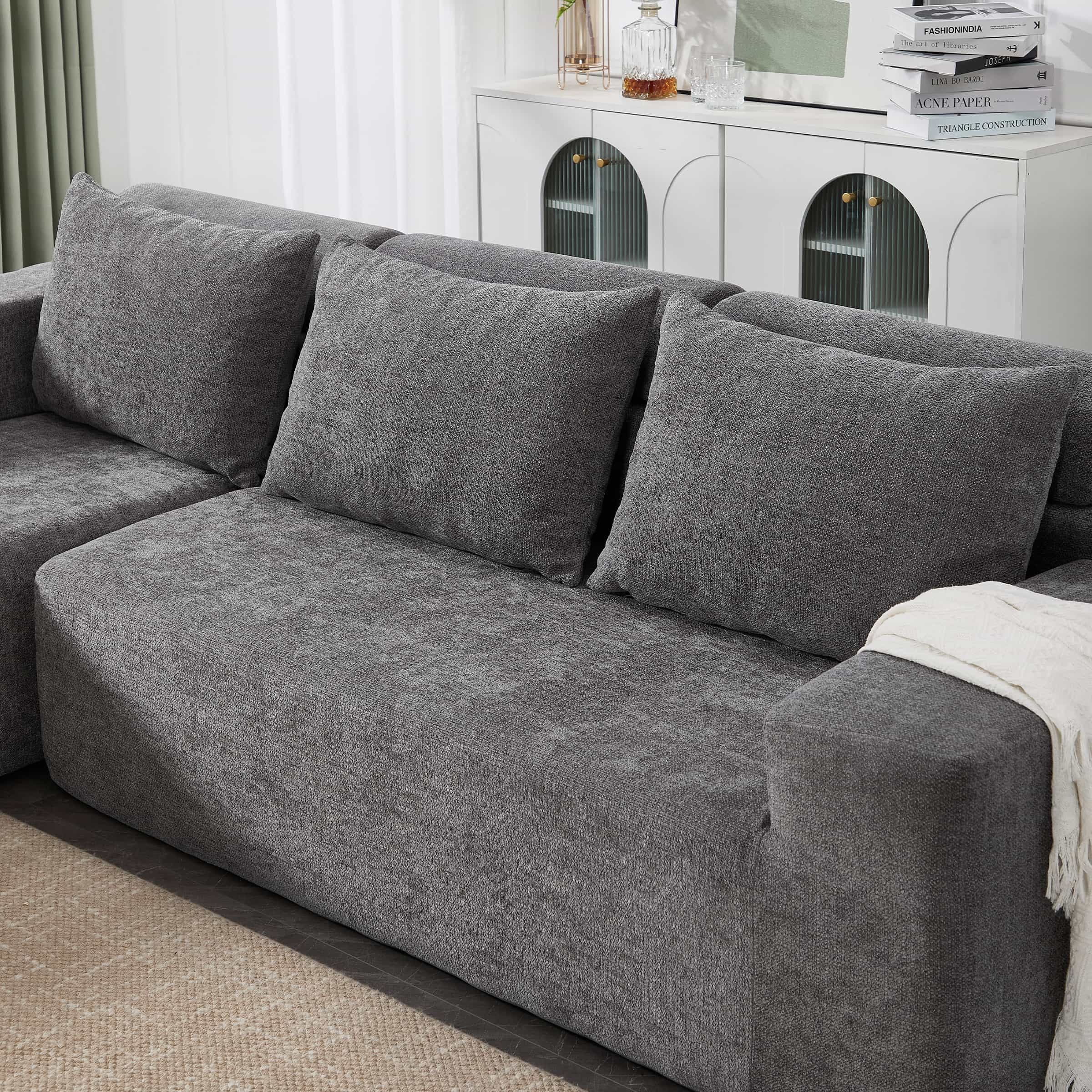 Chenille Cloud Couch L-Shaped Sofa with Left Chaise - XXX20SF - Image 3