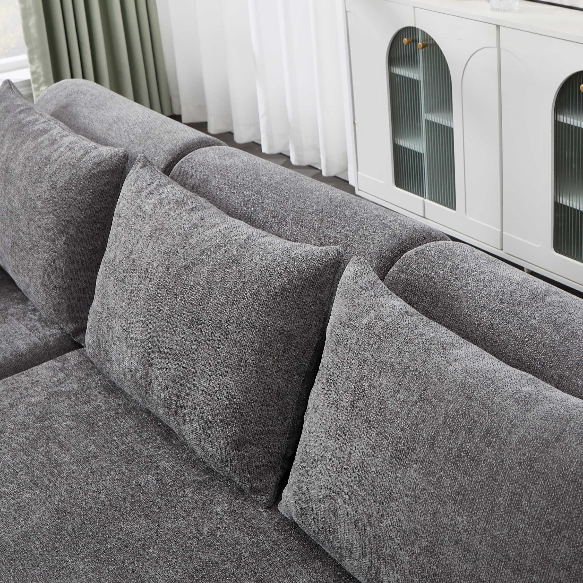 Chenille Cloud Couch L-Shaped Sofa with Left Chaise - XXX20SF - Image 4