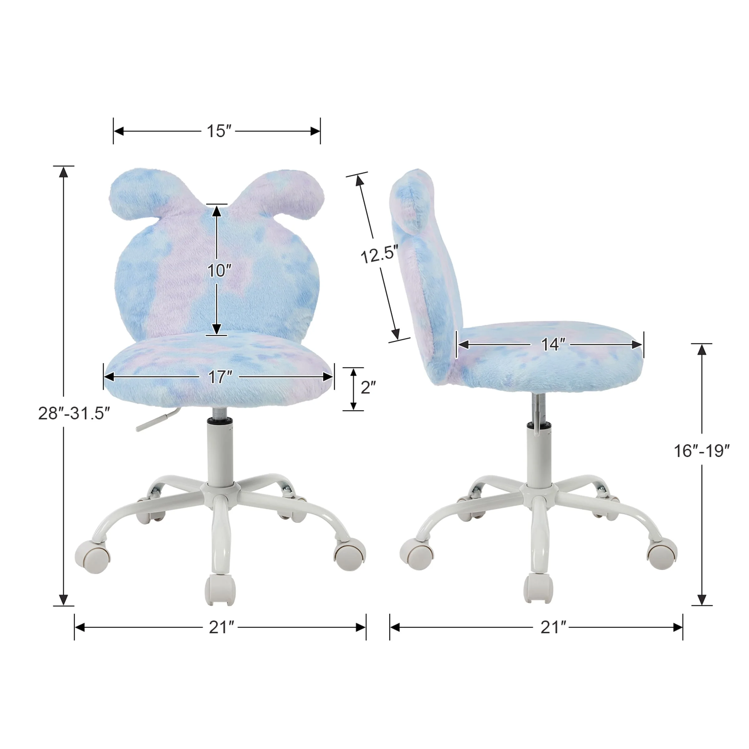 Cute Bunny Ear Backrest Kids Desk Chairs - 4001KC - Image 15