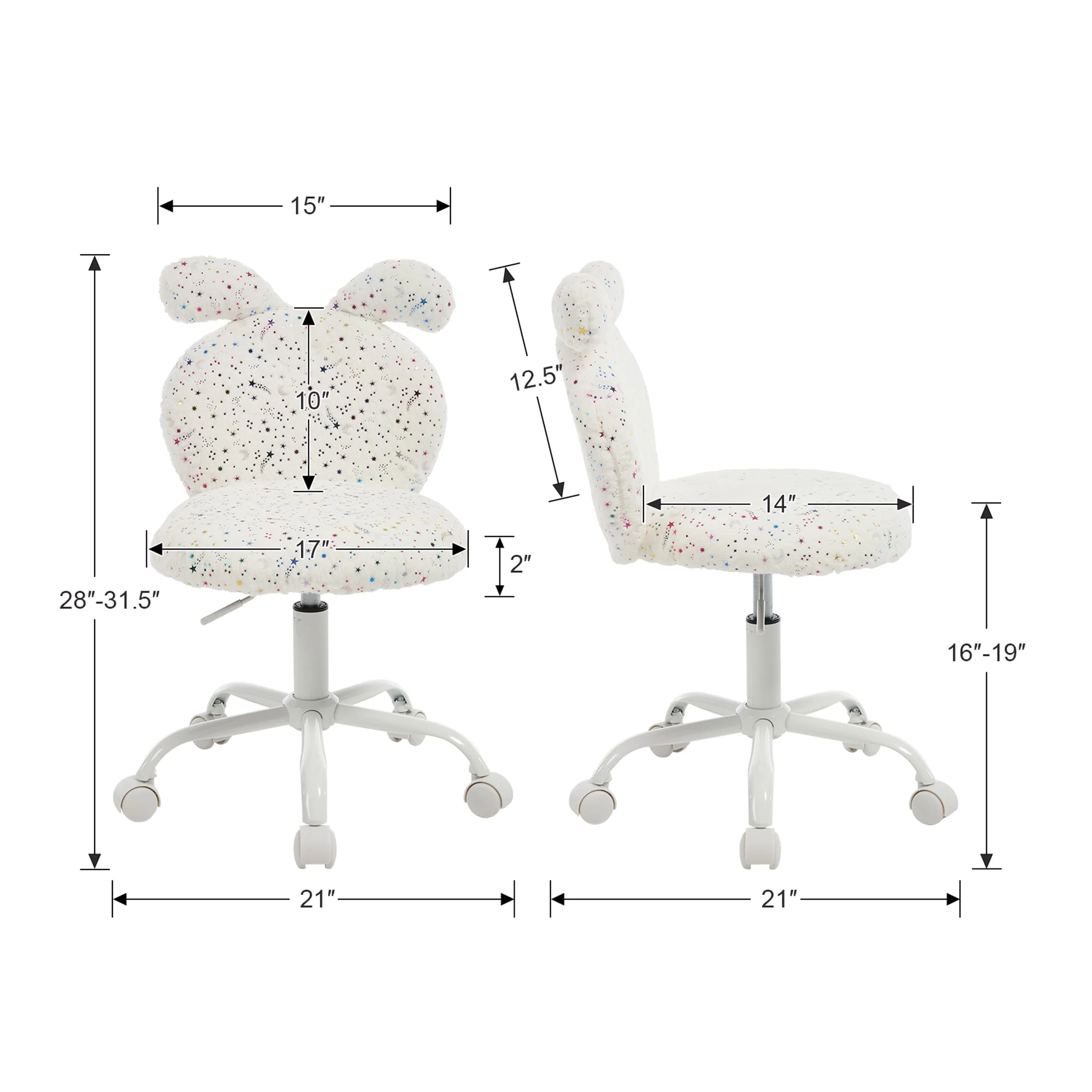 Cute Bunny Ear Backrest Kids Desk Chairs - 4001KC - Image 22