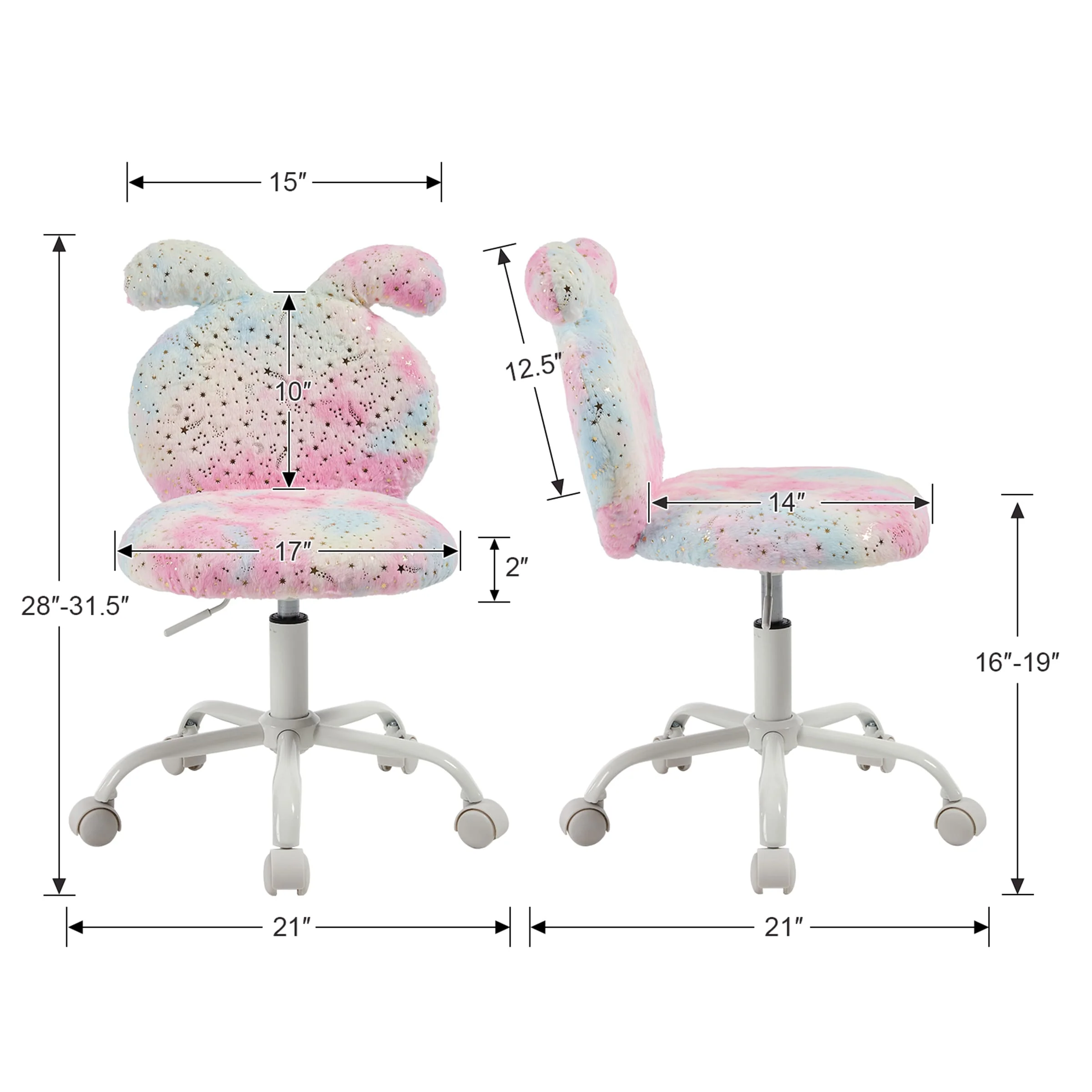 Cute Bunny Ear Backrest Kids Desk Chairs - 4001KC - Image 8