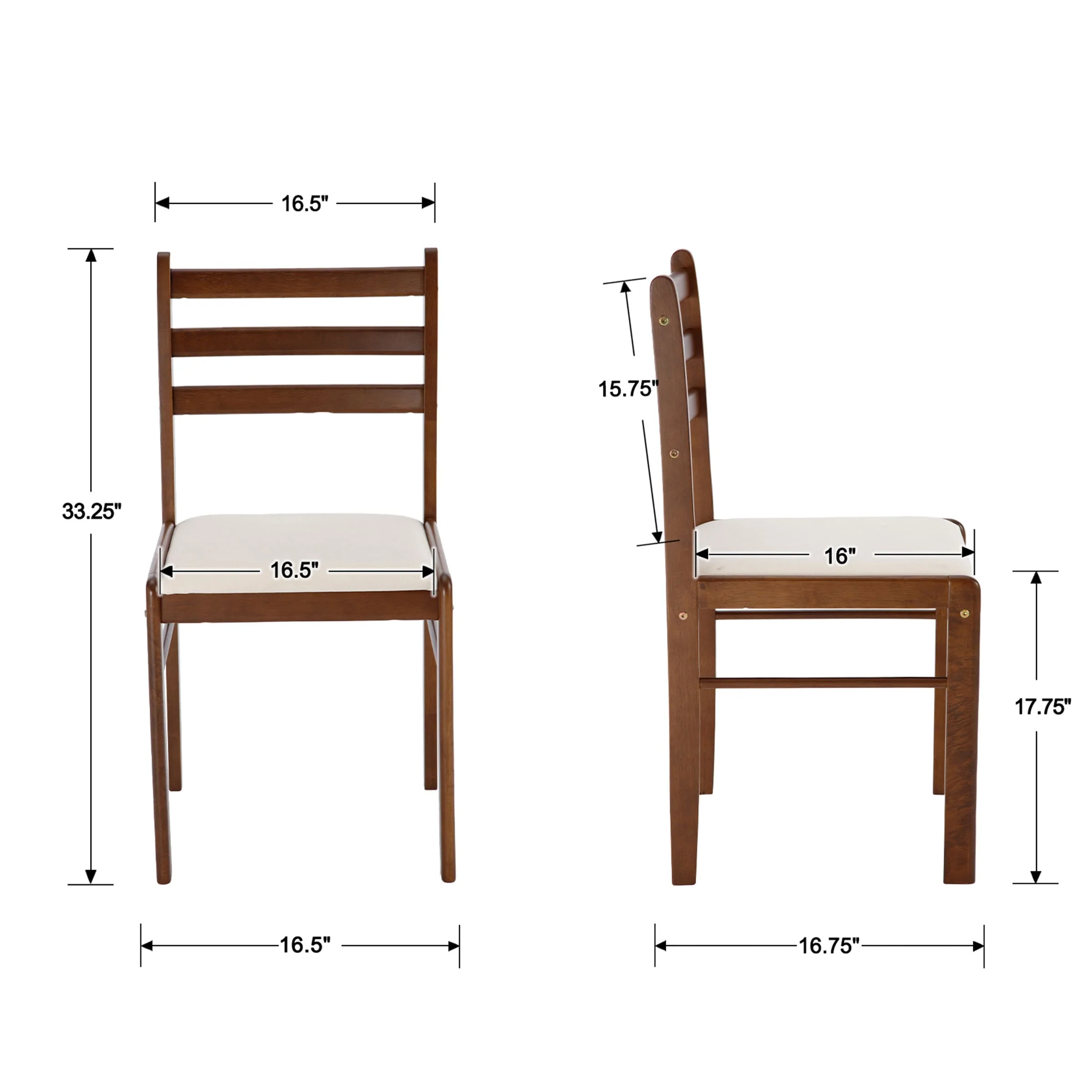 Farmhouse Armless Wooden Dining Chairs Set of 2 - 4112DC - Image 12