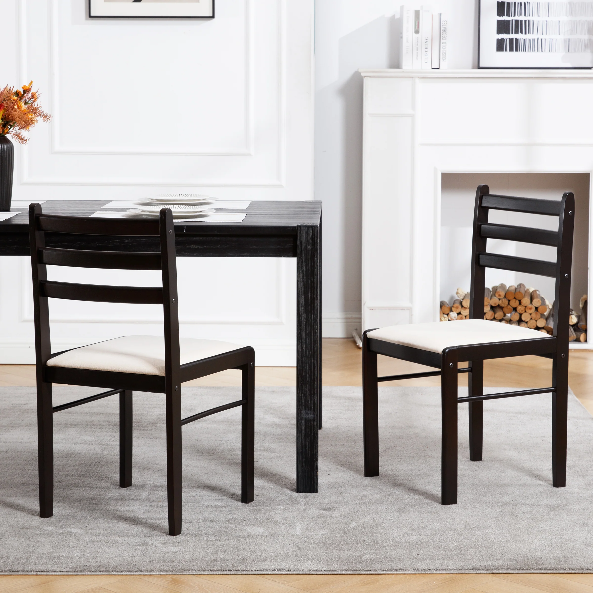 Farmhouse Armless Wooden Dining Chairs Set of 2 - 4112DC - Image 2