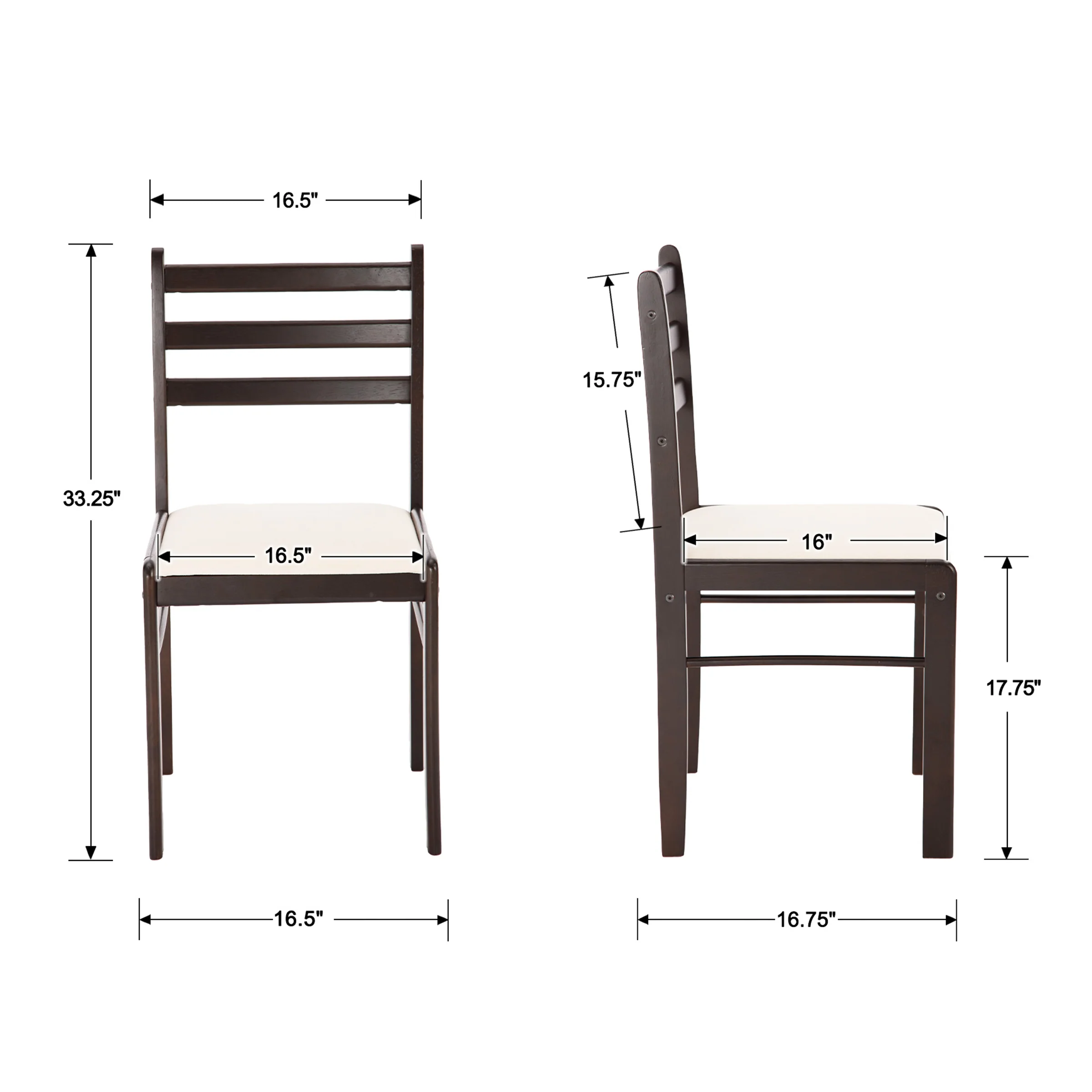 Farmhouse Armless Wooden Dining Chairs Set of 2 - 4112DC - Image 6