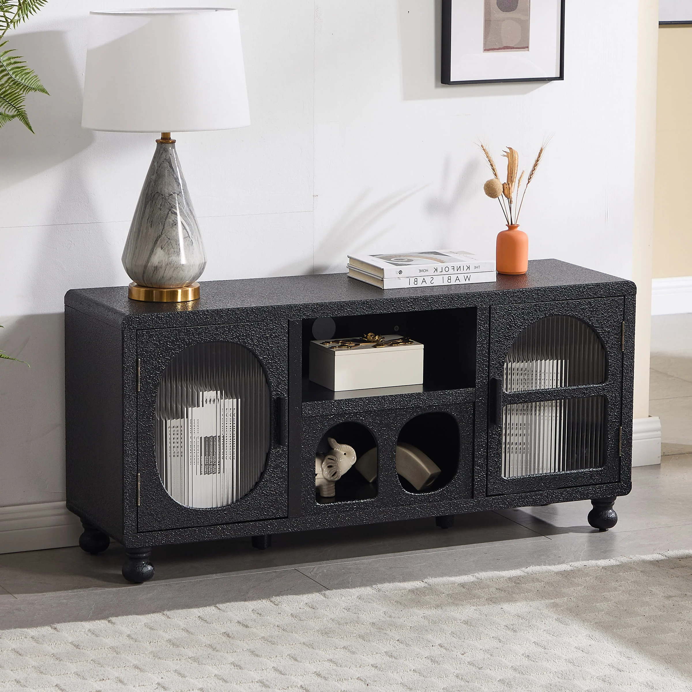 Hollow Display Cabinet with Irregular Door - 41538&41539CB - Image 10