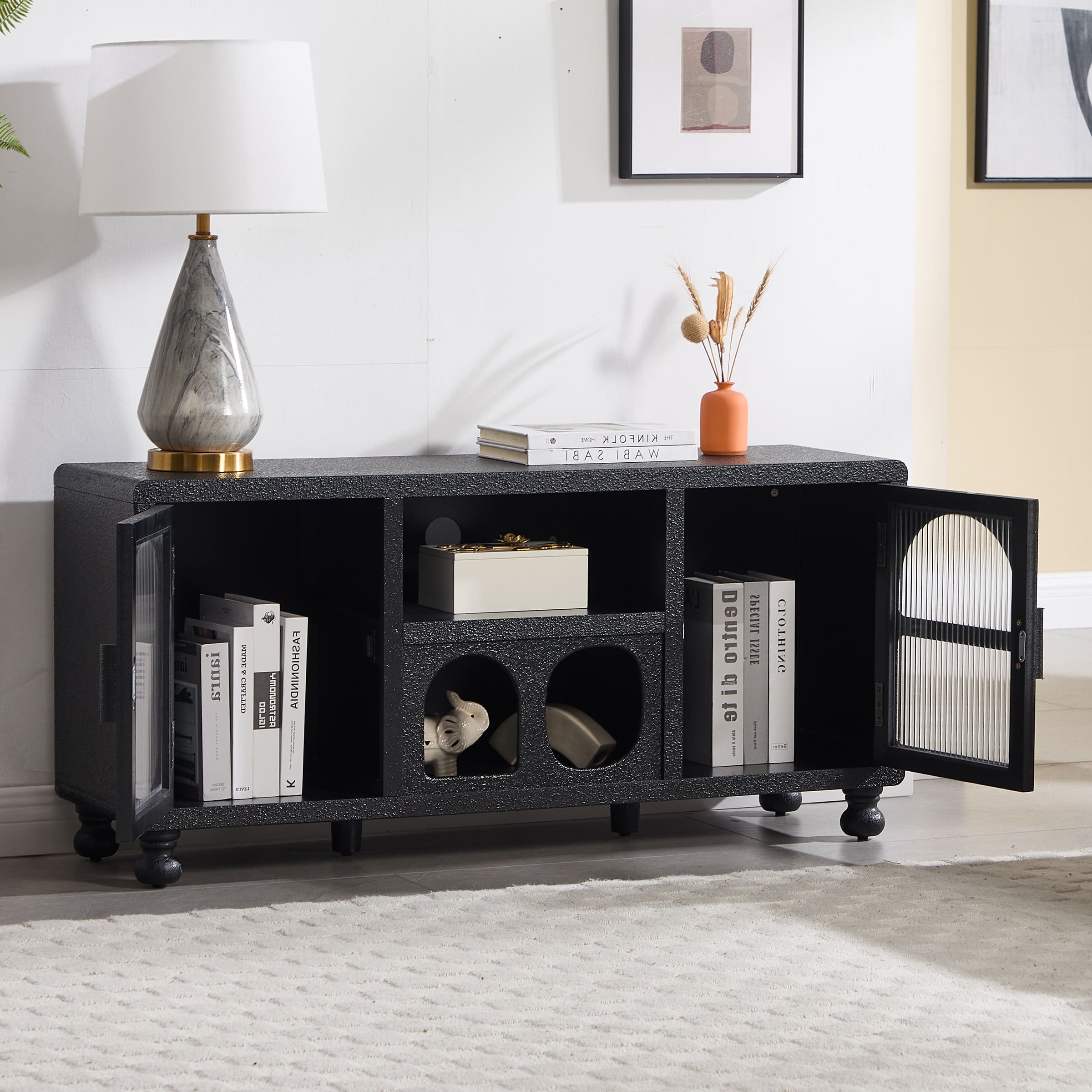 Hollow Display Cabinet with Irregular Door - 41538&41539CB - Image 11