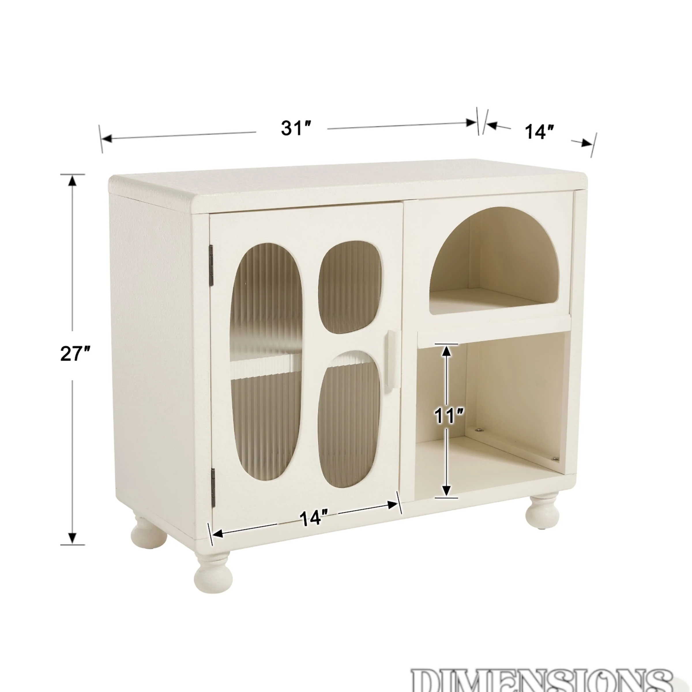 Hollow Display Cabinet with Irregular Door - 41538&41539CB - Image 23