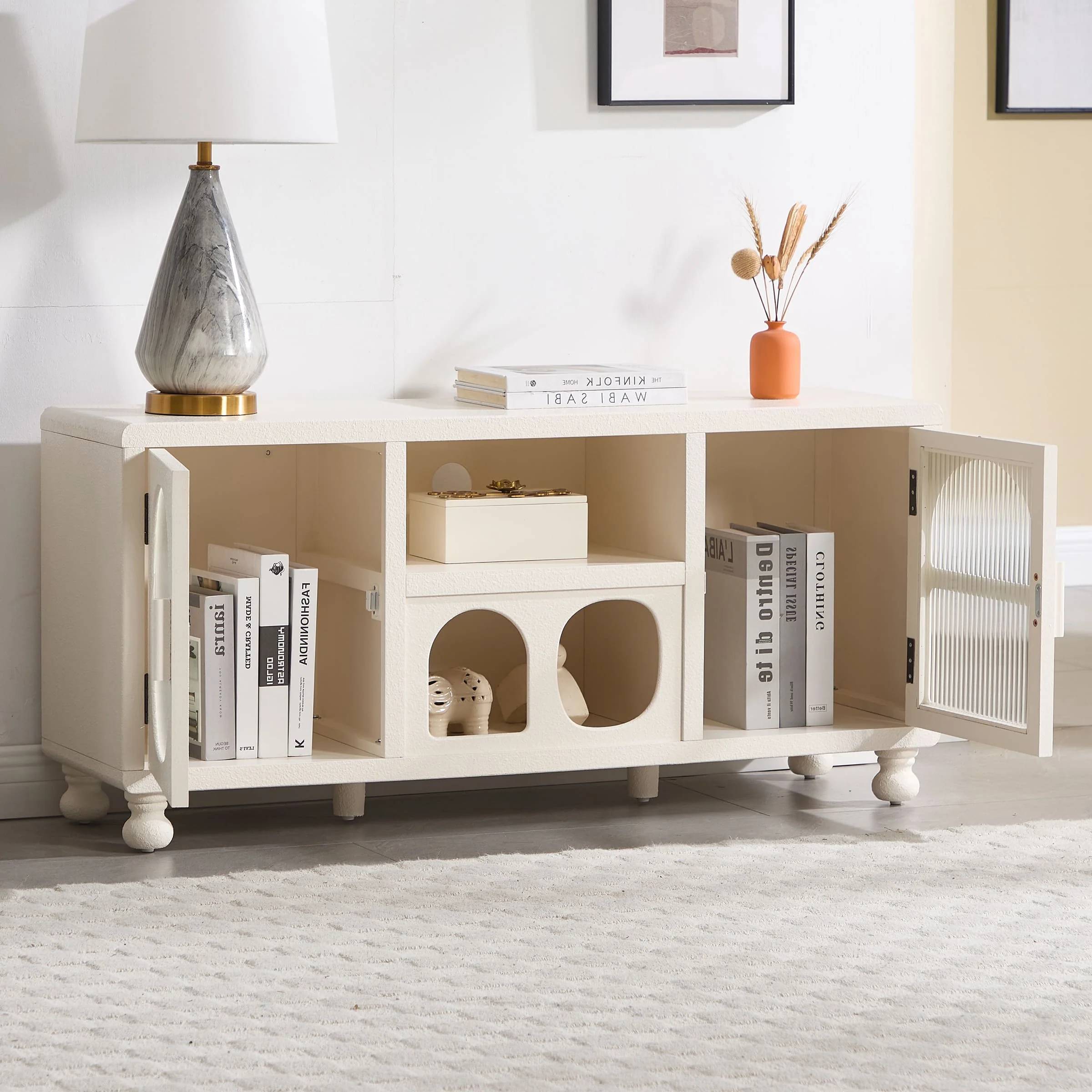 Hollow Display Cabinet with Irregular Door - 41538&41539CB - Image 3
